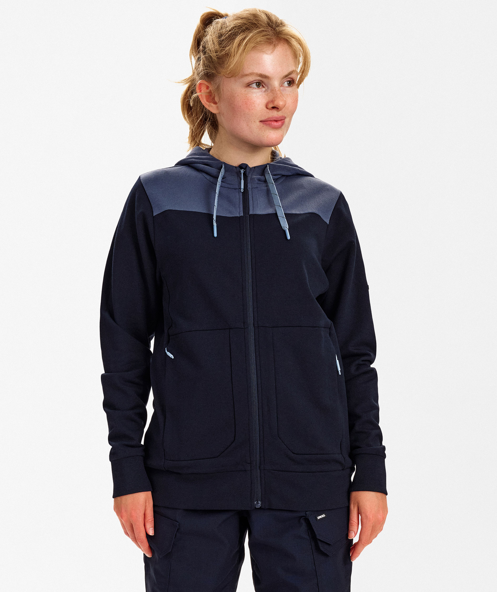 Engel Entire hoodie med dragkedja dam, Deep Blue/Dark Sea, large image number 1