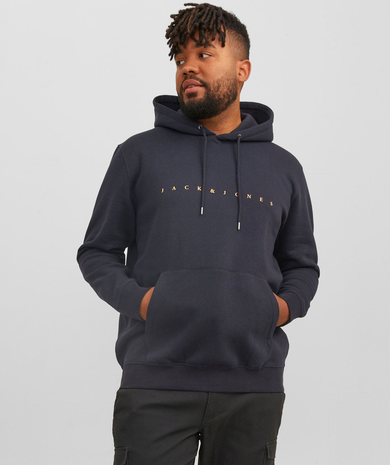 Jack & Jones Plus JJESTAR hoodie, Dark navy, large image number 3