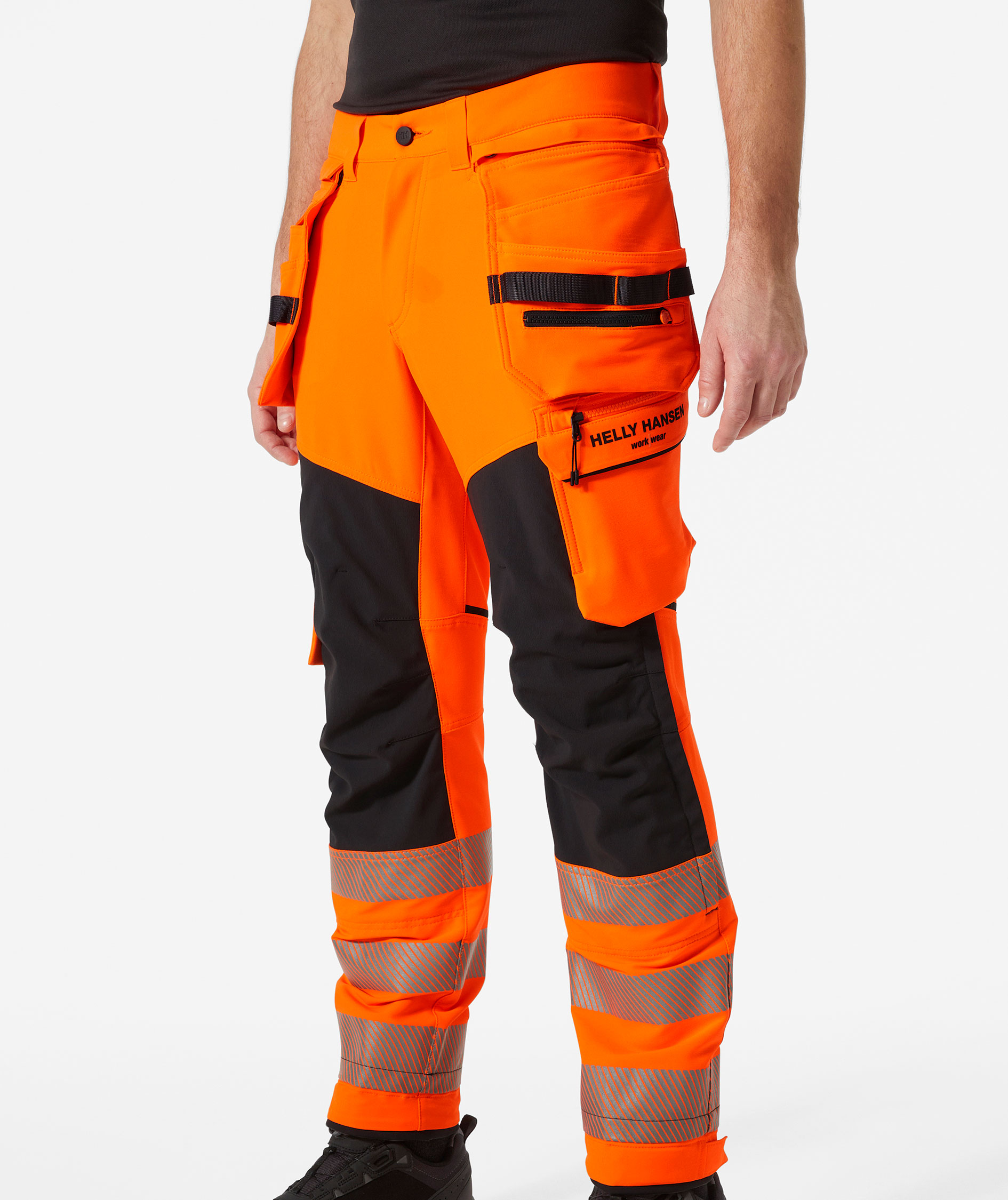 Helly Hansen ICU BRZ h&aring;ndv&aelig;rkerbukser full stretch, Hi-vis Orange/Ebony, large image number 1