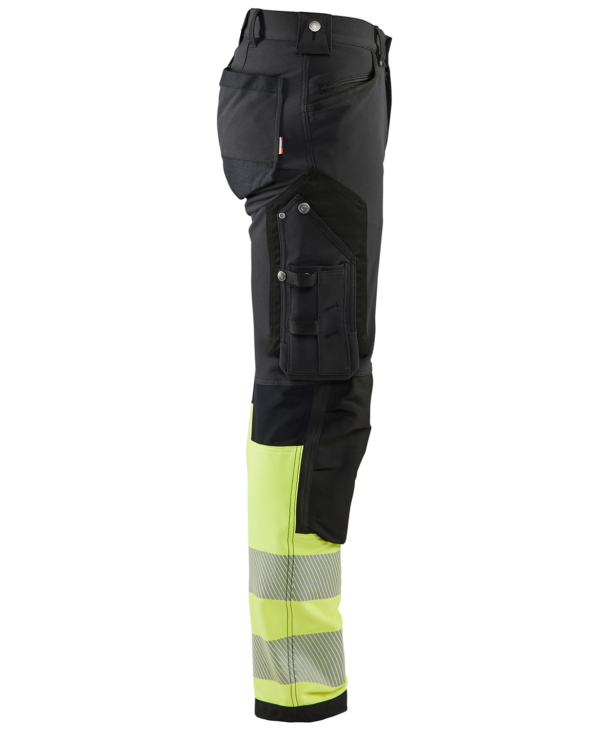 Bl&aring;kl&auml;der arbeidsbukse full stretch, Svart/Hi-Vis Gul, large image number 2