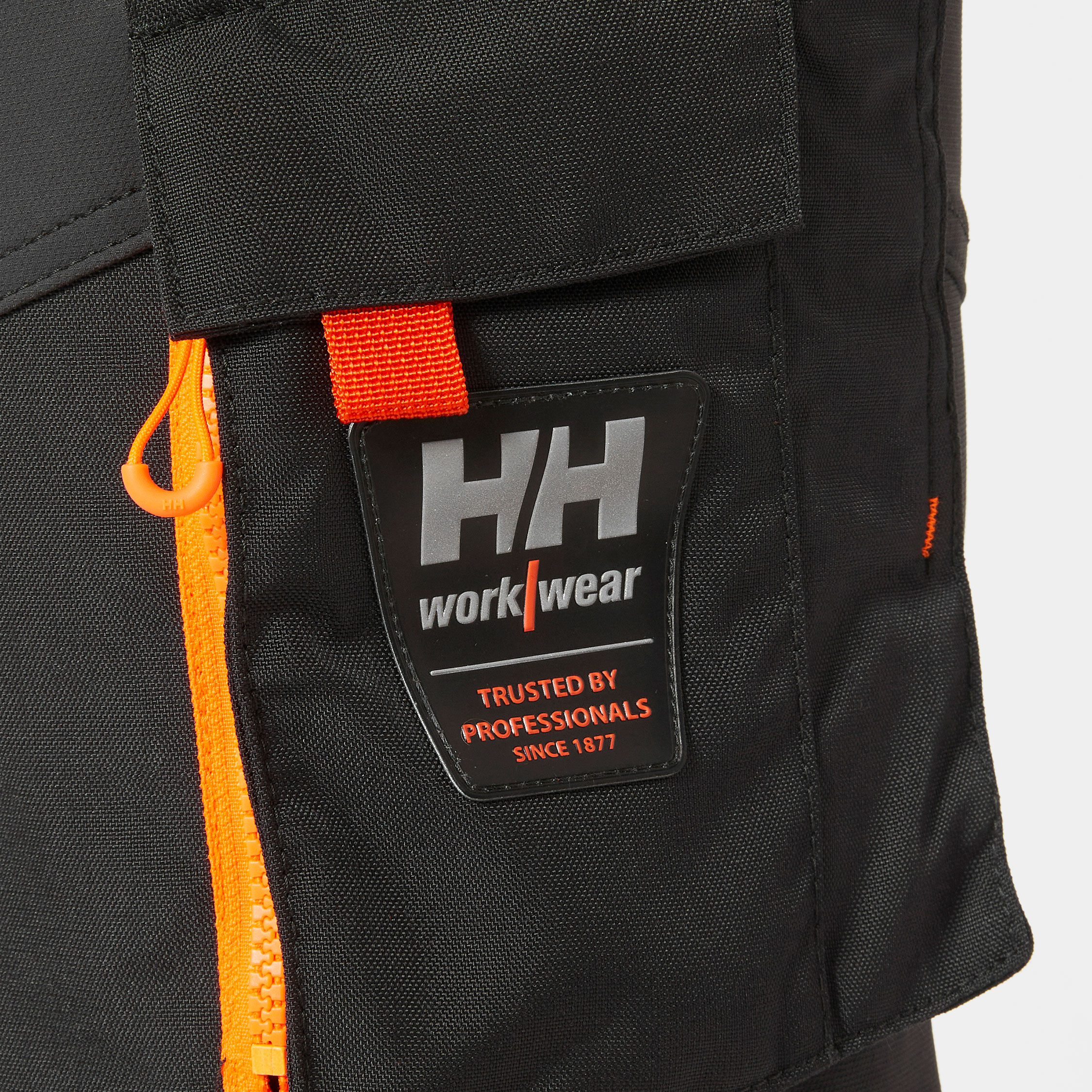 Helly Hansen ICU h&aring;ndverksbukse full stretch, Hi-vis Oransje/Ebony, large image number 4
