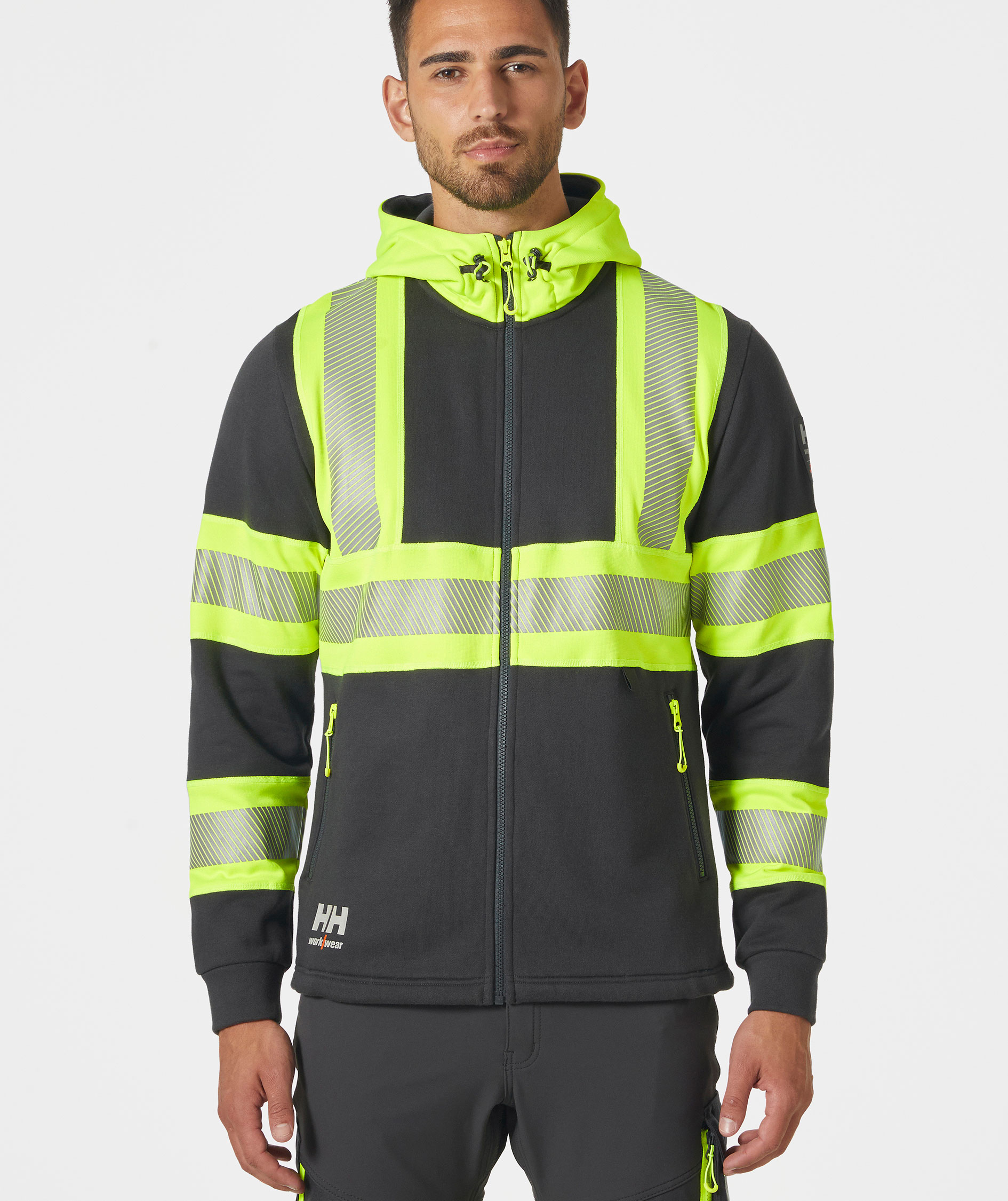 Helly Hansen ICU hoodie med dragkedja, Varsel gul/charcoal