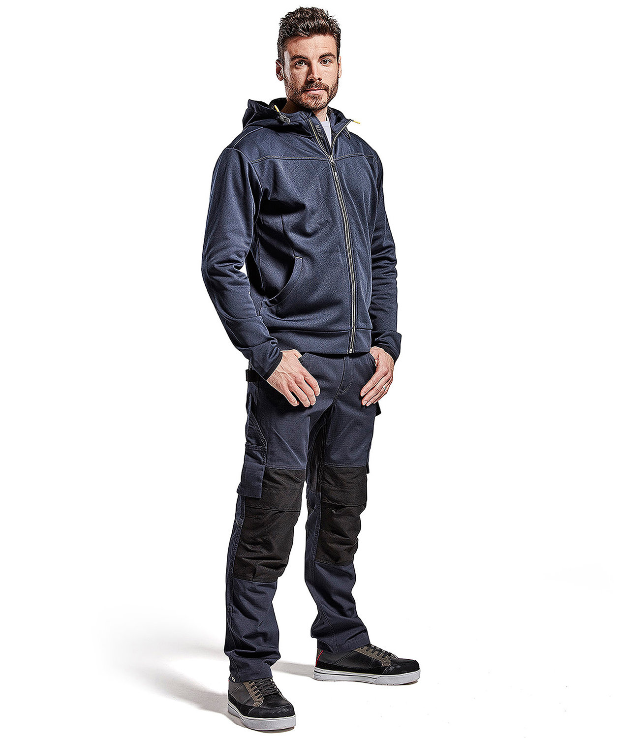 Bl&aring;kl&auml;der Unite arbejdsbukser, M&oslash;rk Marinebl&aring;/Sort, large image number 1