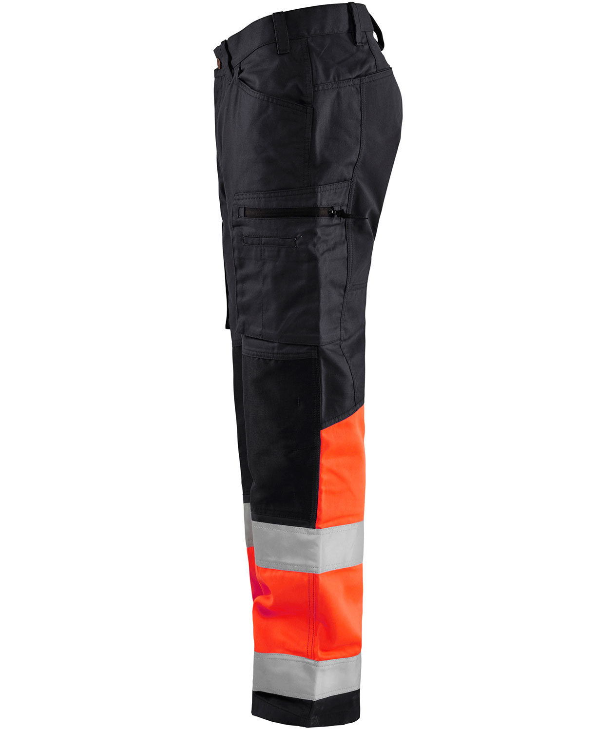 Bl&aring;kl&auml;der arbejdsbukser, Sort/Hi-Vis R&oslash;d, large image number 2