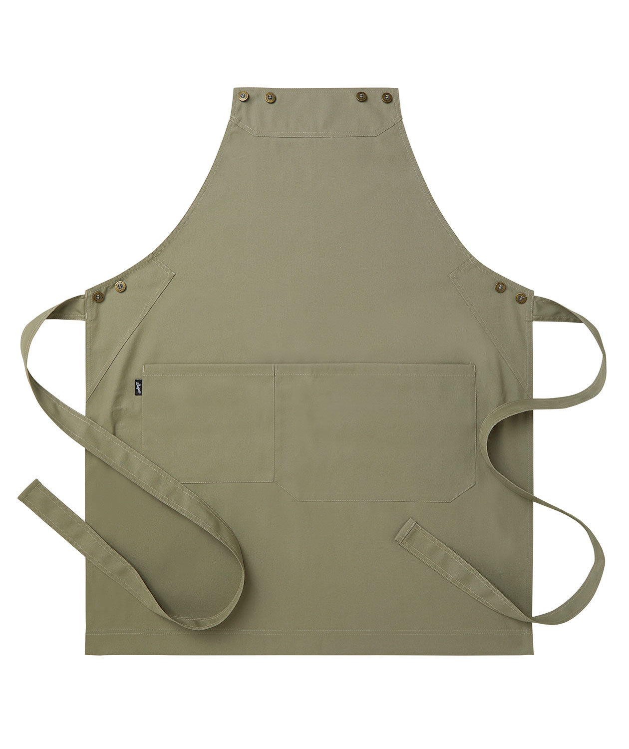 Segers 4078 brystlommeforkle med lomme, Khaki