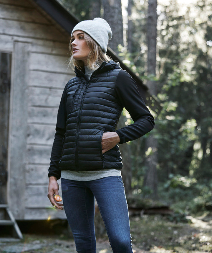 Tee Jays Hooded Crossover women's jacket, Black, large image number 2