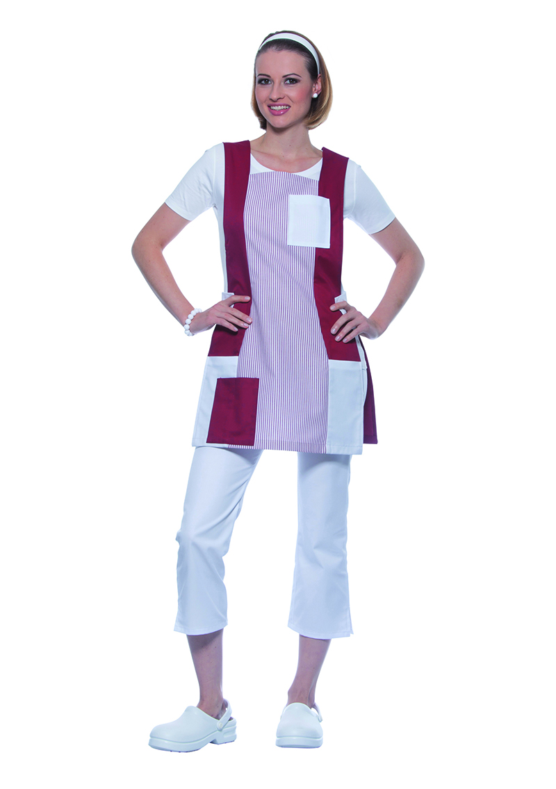 Karlowsky Nala Damen Sandwich Sch&uuml;rze, Bordeaux/white, large image number 2