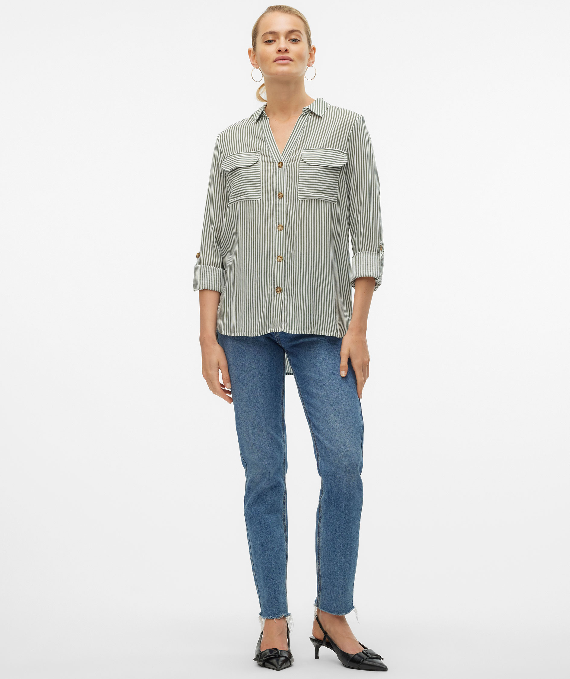 Vero Moda VMBUMPY dame skjorte, Laurel Wreath Stripe, large image number 5