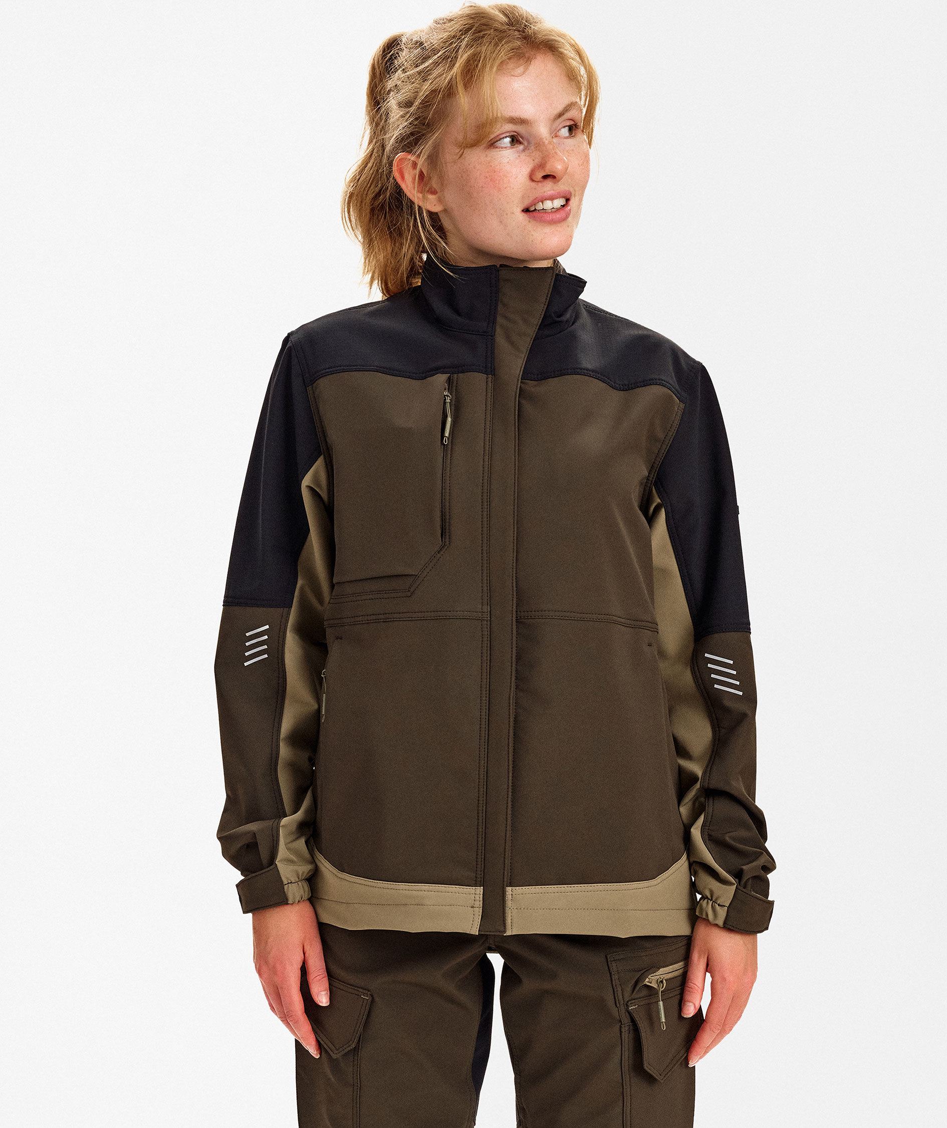Engel Entire Damen Arbeitsjacke full stretch, Forest Green/Black
