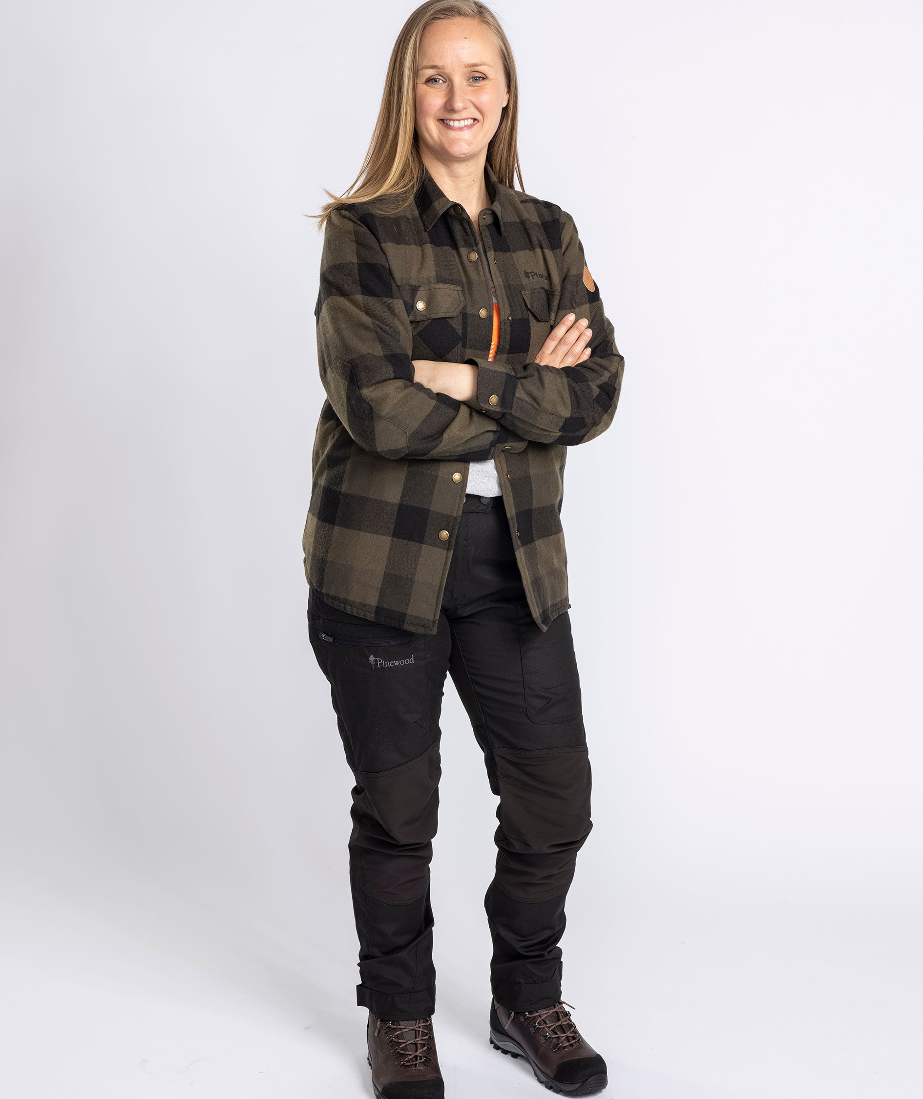 Pinewood Canada Classic 2.0 foret dame skjortejakke, Gr&oslash;n/Sort, large image number 6