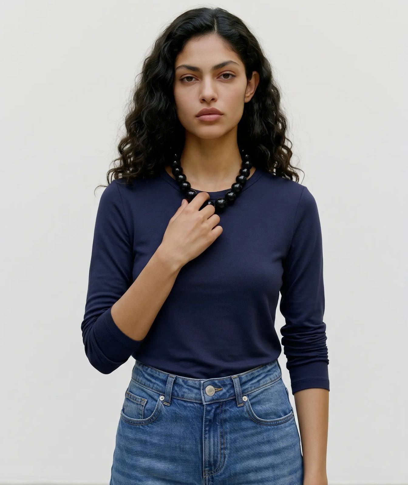 Vero Moda VMADA l&aring;ng&auml;rmad T-shirt, Night Sky