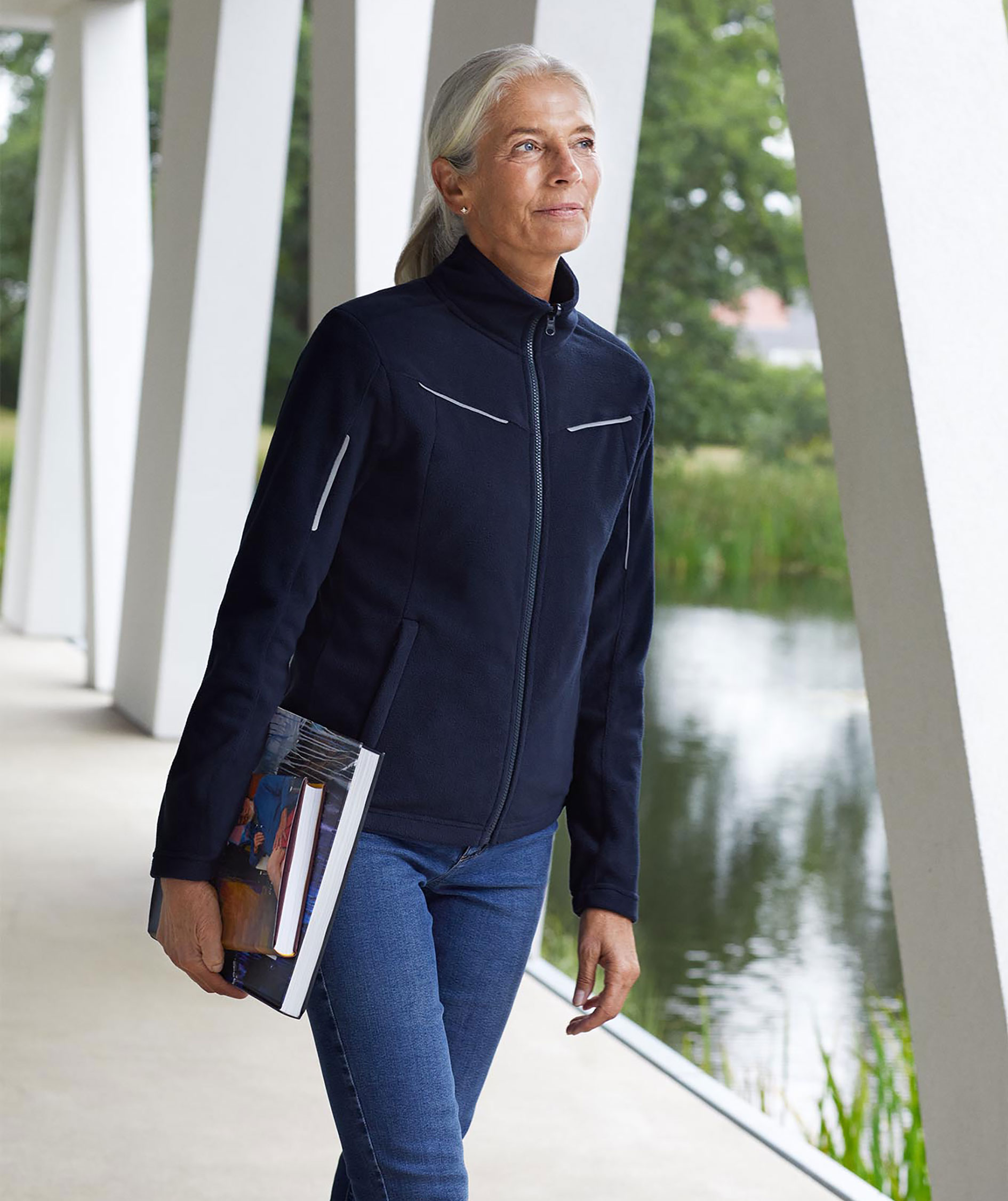 ID Zip'n'mix mikrofleece cardigan dam, Navy