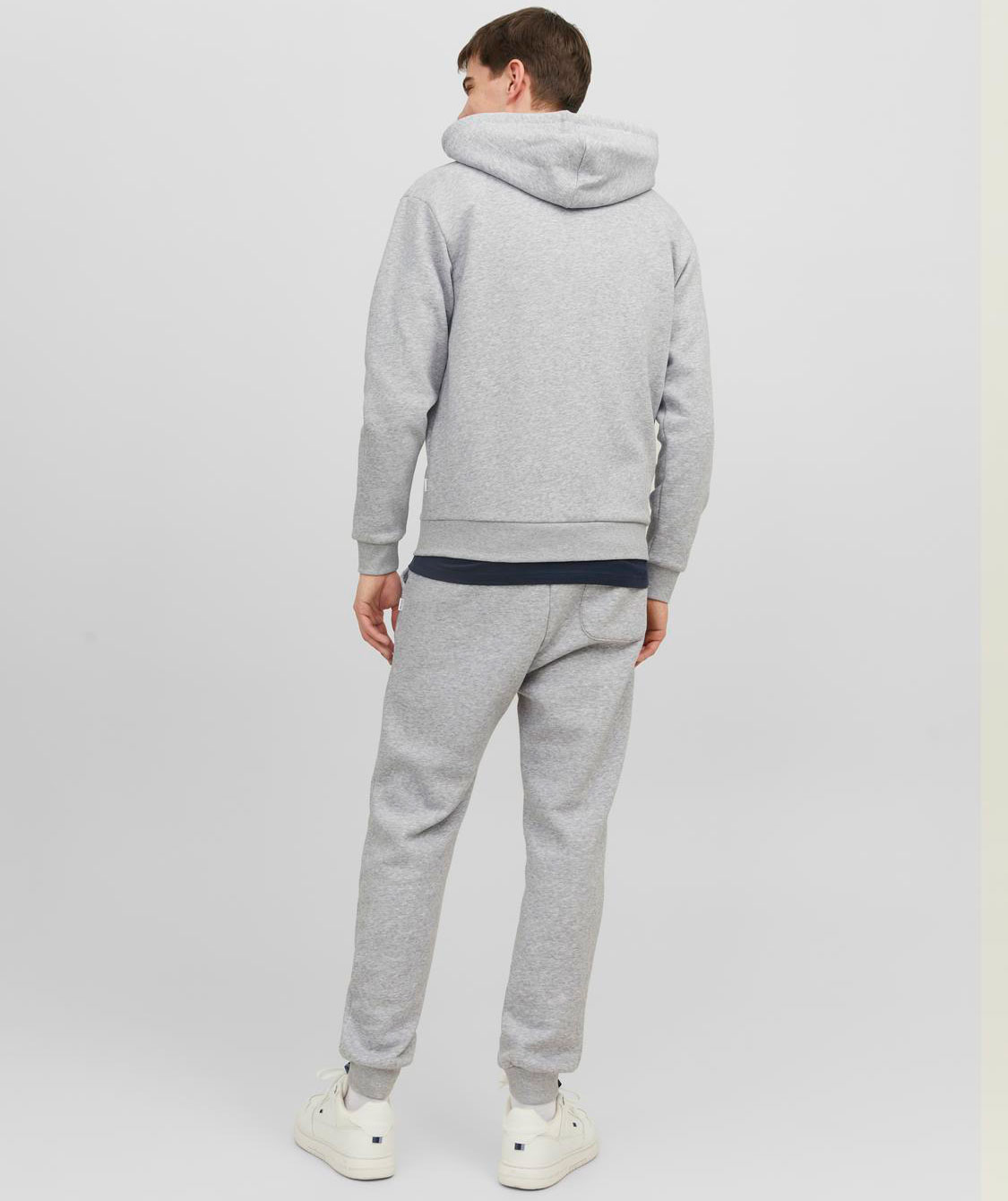 Jack & Jones JJEBRADLEY hoodie med dragkedja, Light Grey Melange, large image number 3