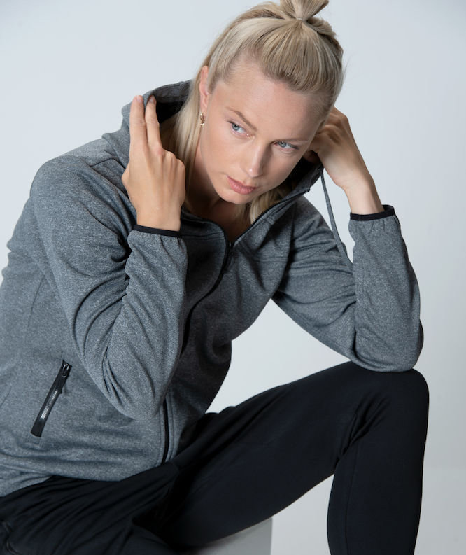 Clique Ottawa Damen Hoodie, Grau Meliert, large image number 2