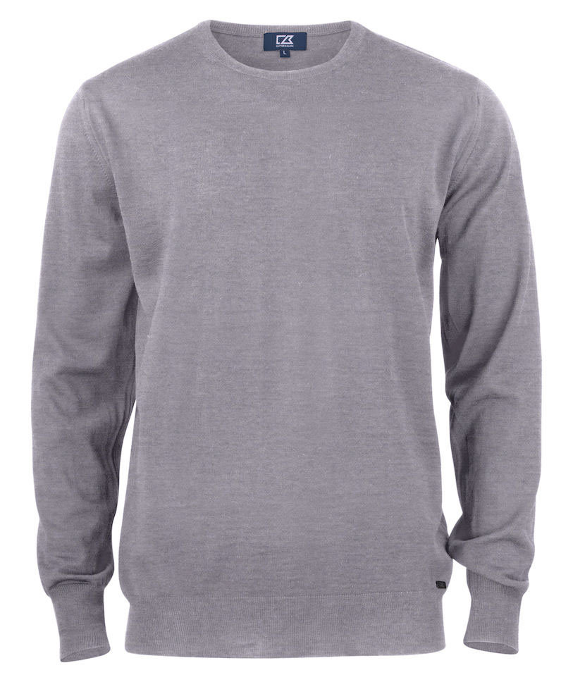 Cutter & Buck Kennewick Crewneck pullover mit Merinowolle, Grey melange, Grey melange, swatch