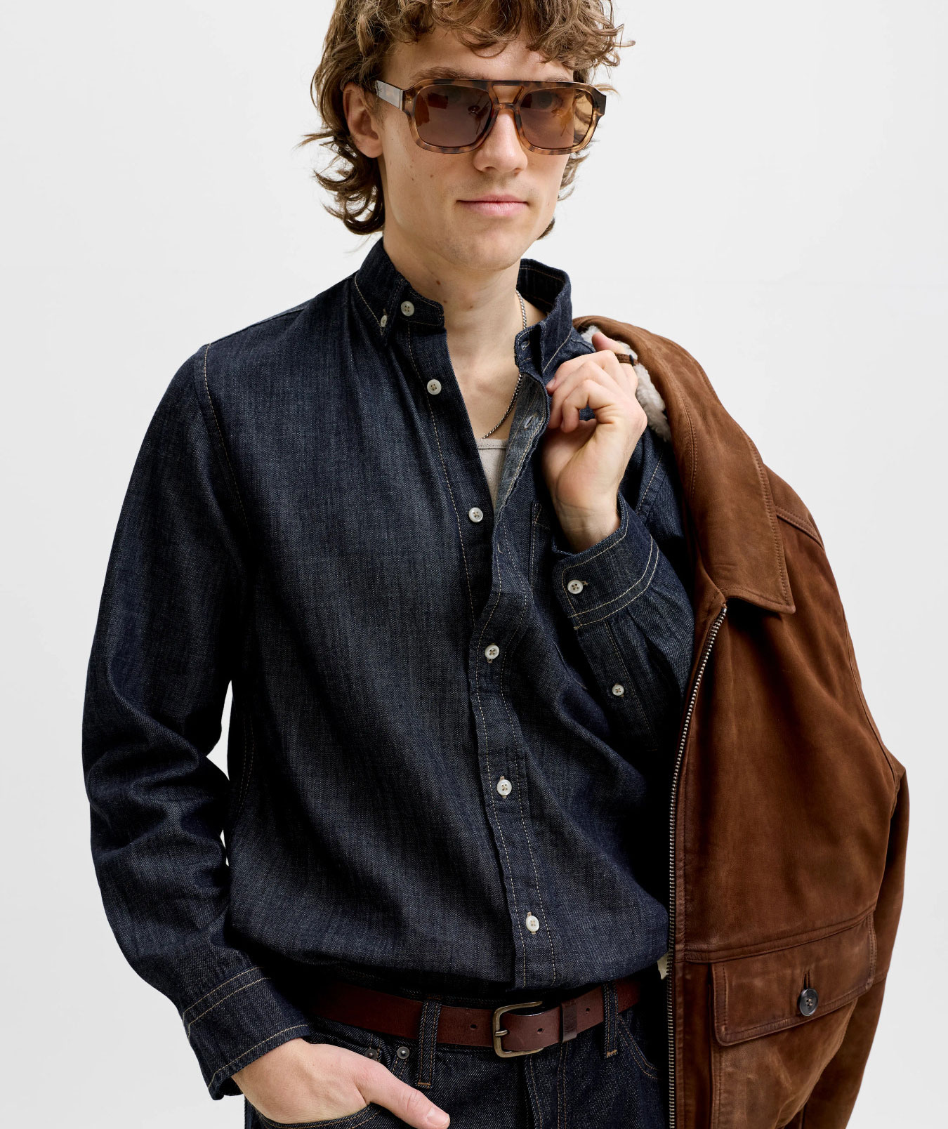 Jack & Jones JJEBROOK JJOXFORD AKM 990 skjorte, Blue Denim Raw, large image number 3