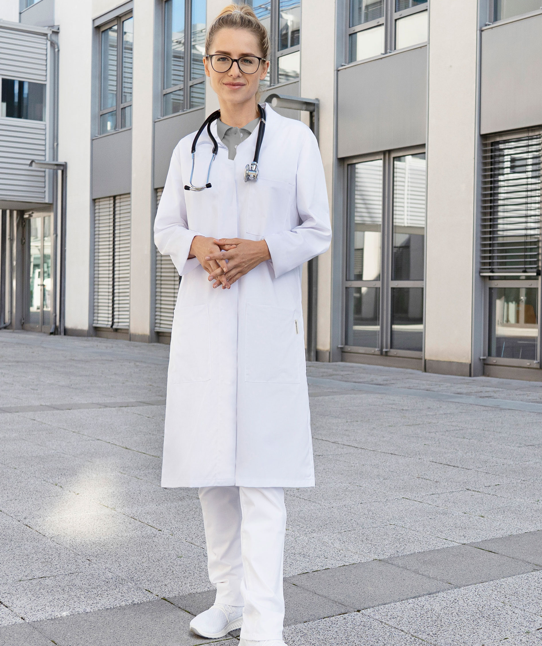 Karlowsky damekittel, White 