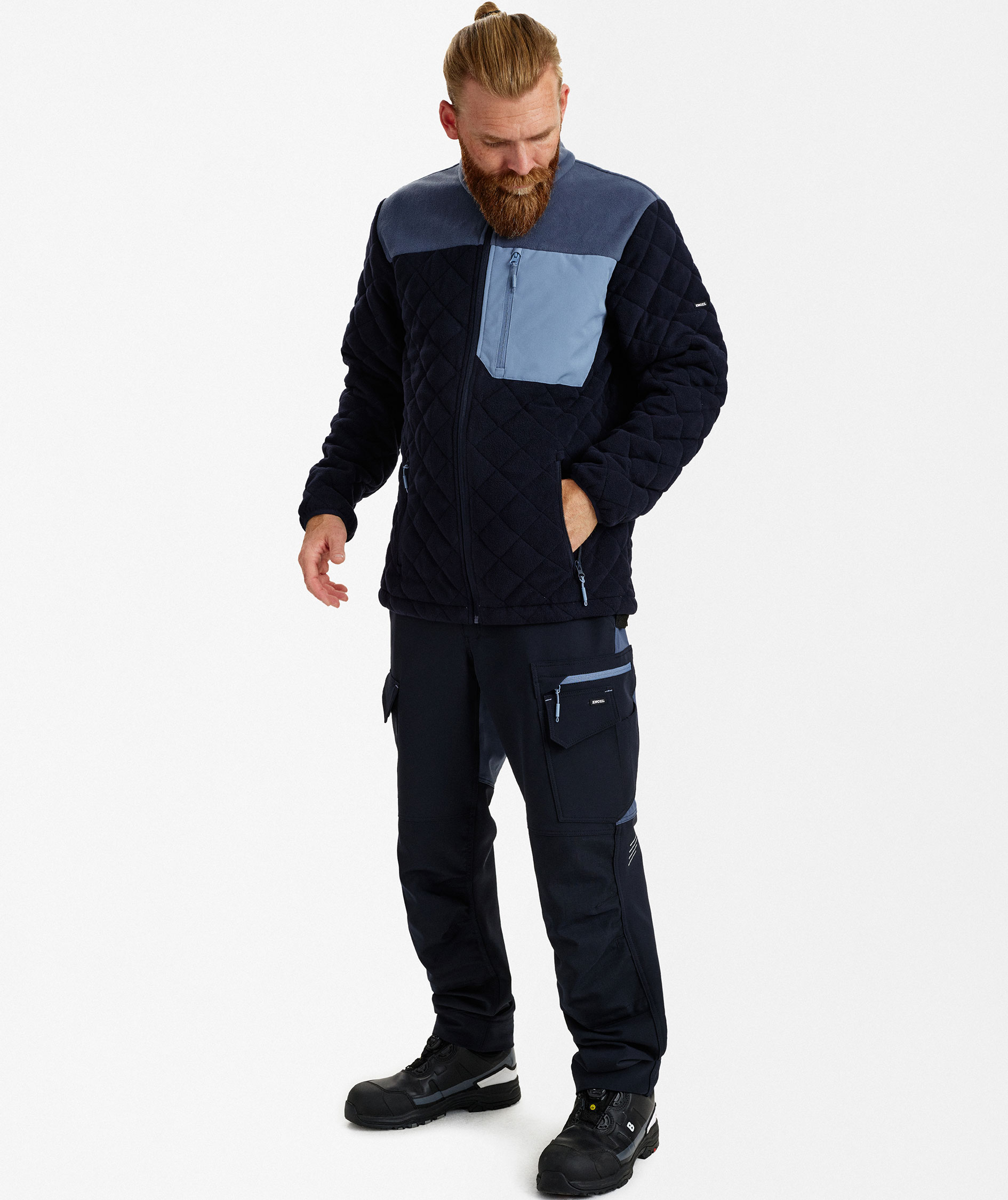 Engel Entire vadderad fleecejacka, Deep Blue/Dark Sea, large image number 2