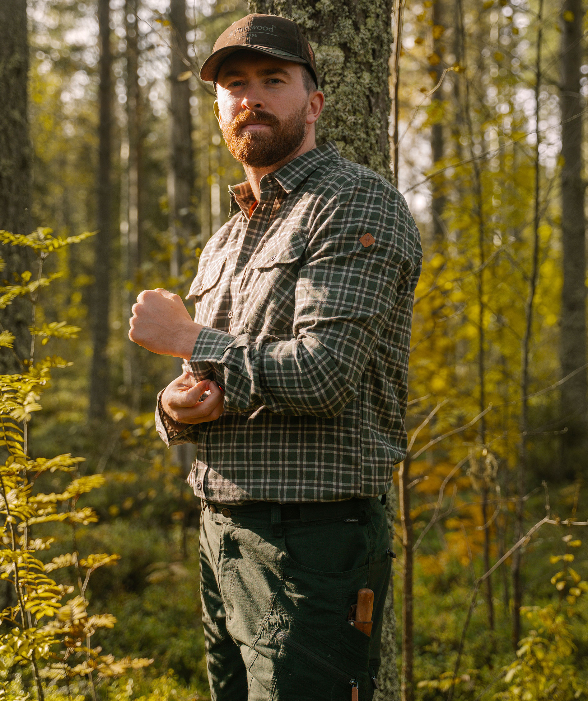 Pinewood Lappland skjorte med uld, Moss Green/Light Khaki, large image number 5