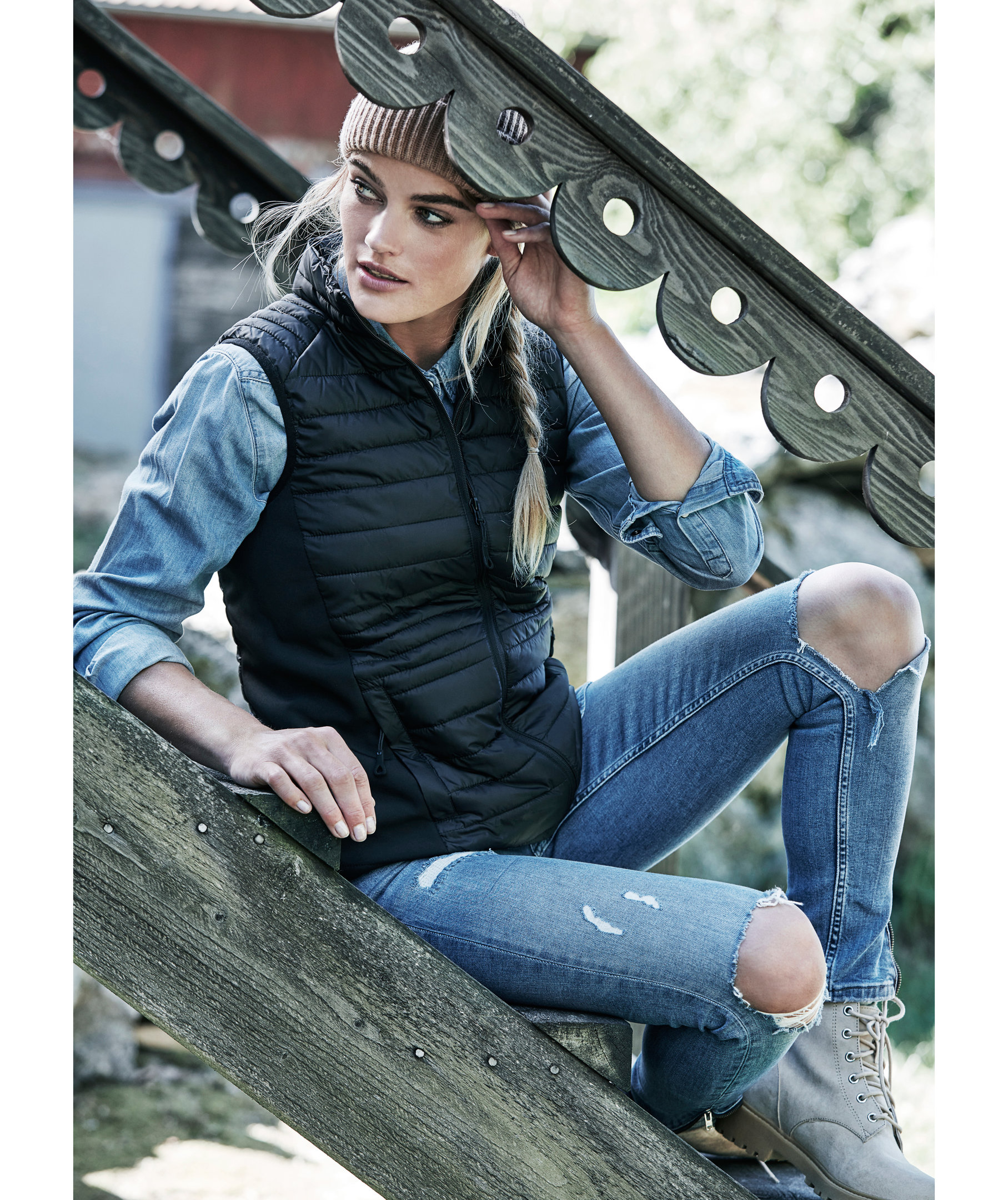 Tee Jays Crossover bodywarmer/damevest, Sort, large image number 2