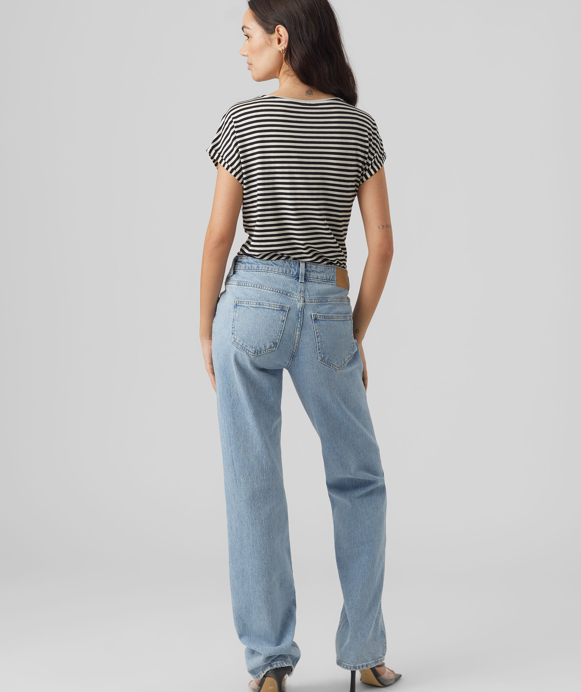 Vero Moda VMAVA STRIPE T-shirt dam, Black PRISTINE, large image number 2