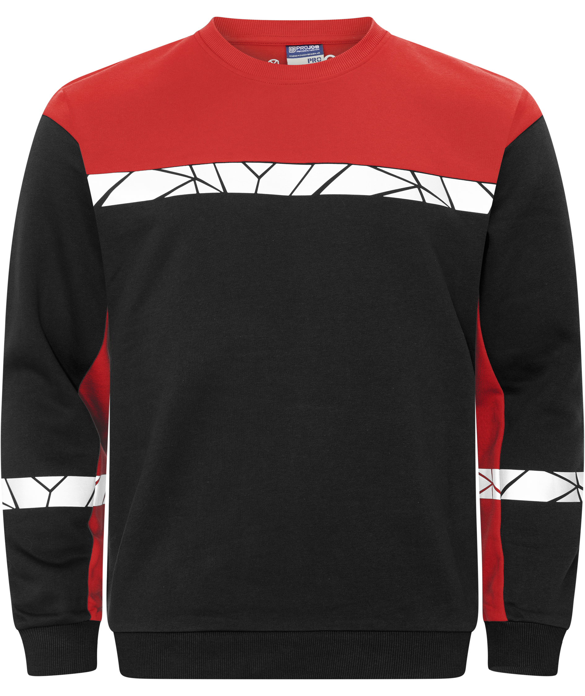 ProJob sweatshirt 7101, Svart/R&ouml;d