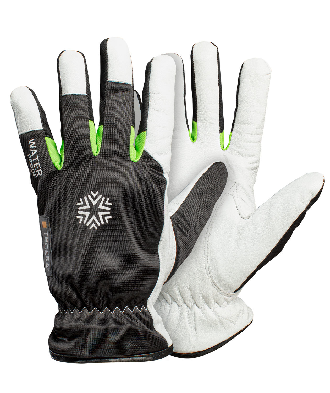 Tegera 525 vinter arbejdshandsker, Hvid/Sort/Gr&oslash;n