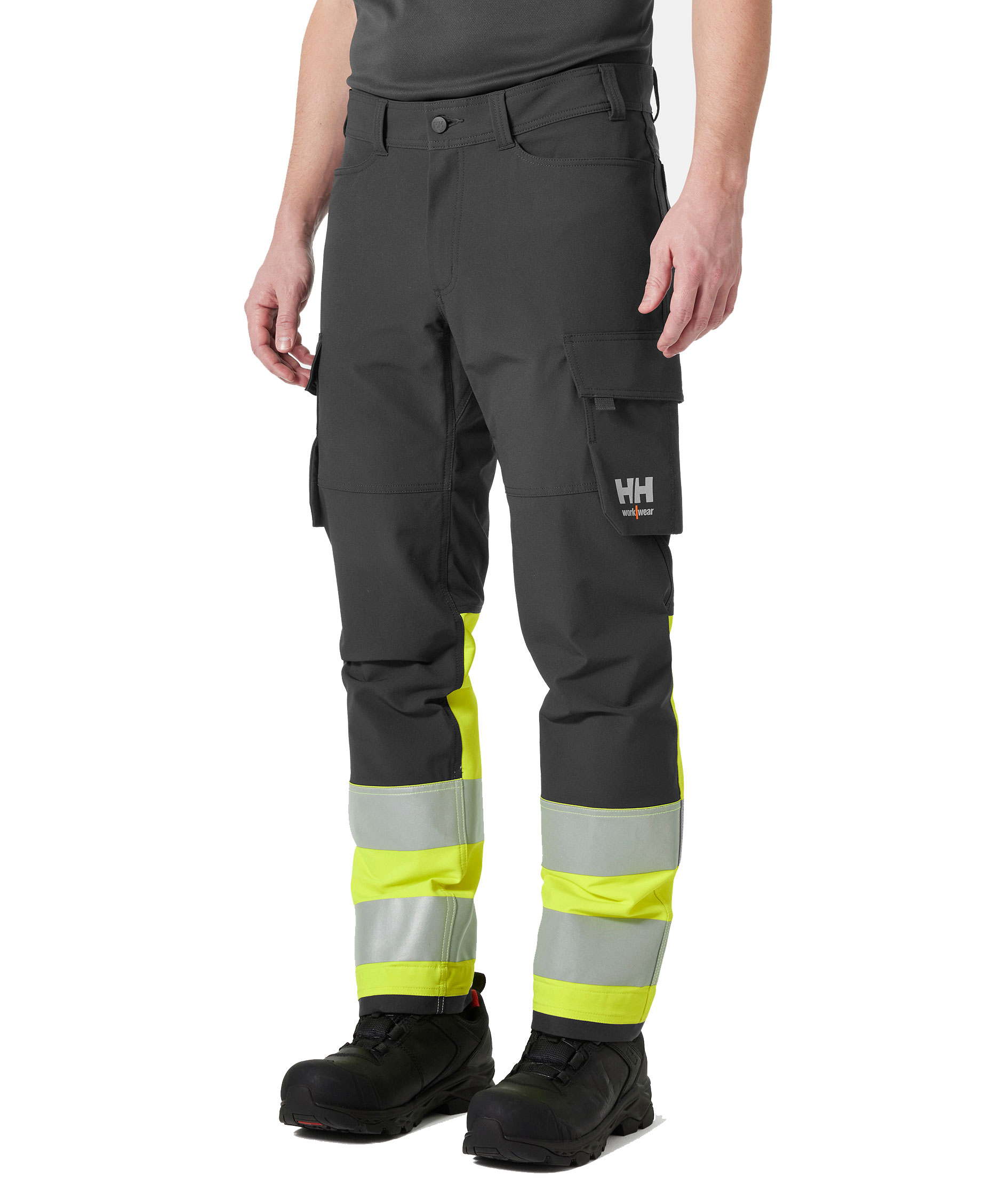 Helly Hansen Alna 4X cargo servicebyxa full stretch, Varsel Gul/Ebony, large image number 1