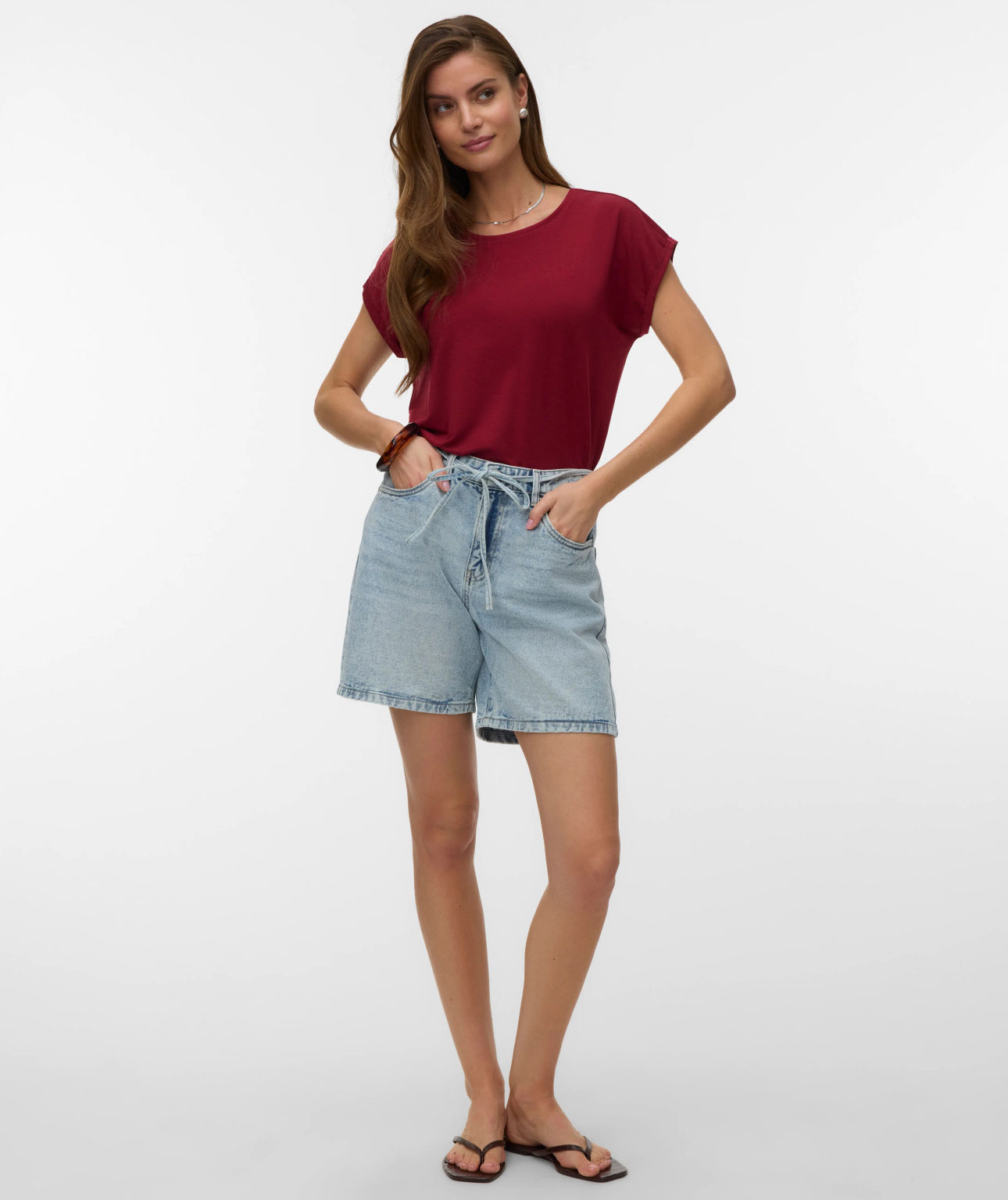 Vero Moda VMWIEN dame denimshorts, Light Blue Denim