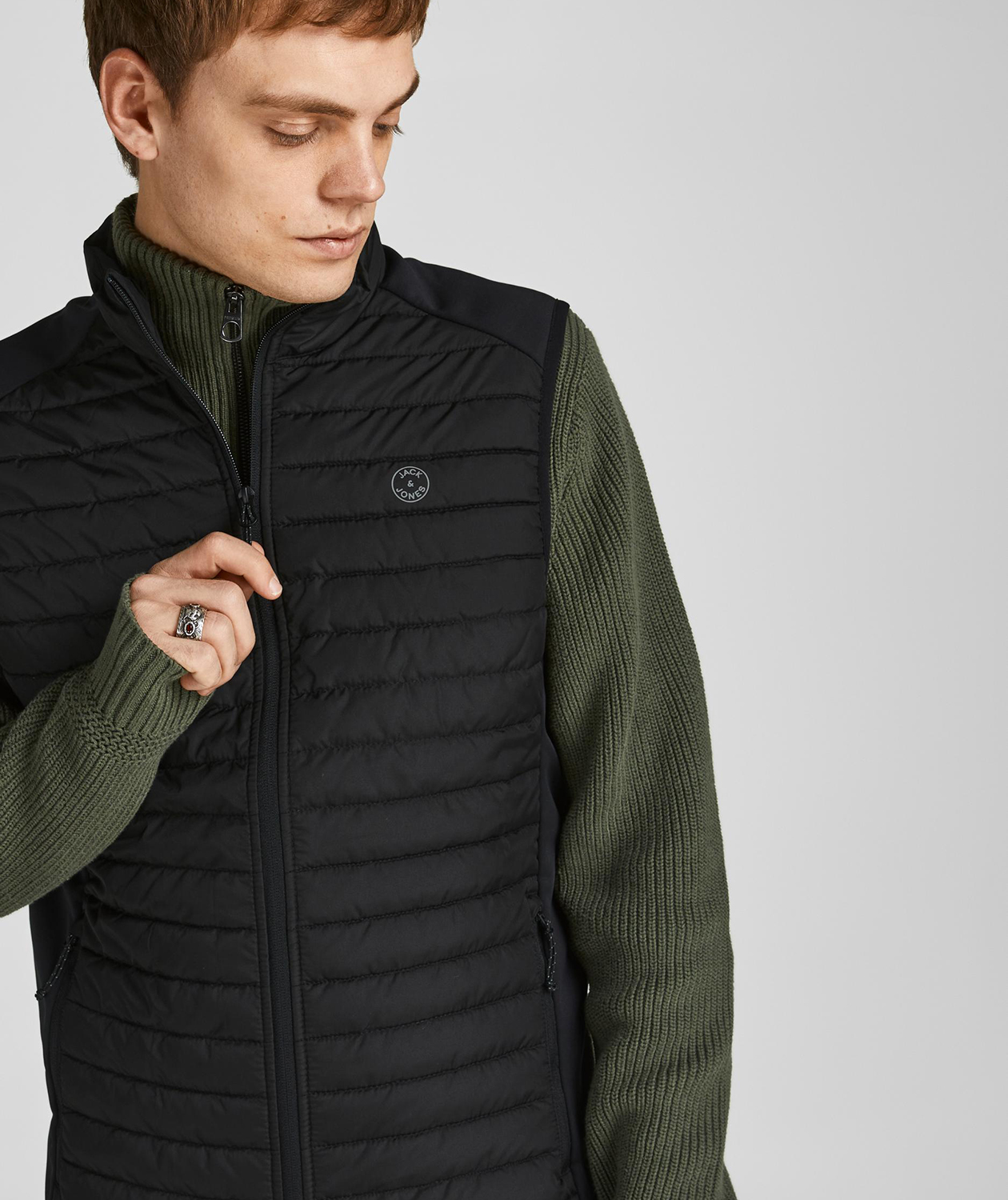 Jack & Jones JJEMULTI vatteret vest, Sort, large image number 5