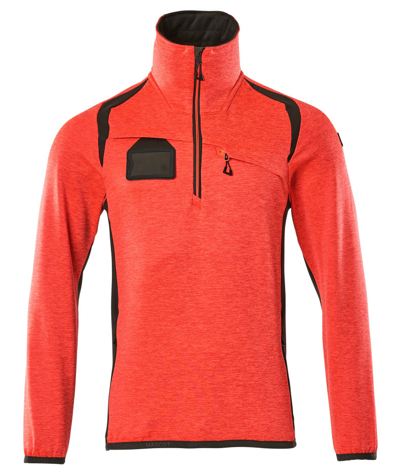 Mascot Accelerate Safe fleece sweater, Hi-vis red/Dark anthracite, Hi-vis red/Dark anthracite, swatch