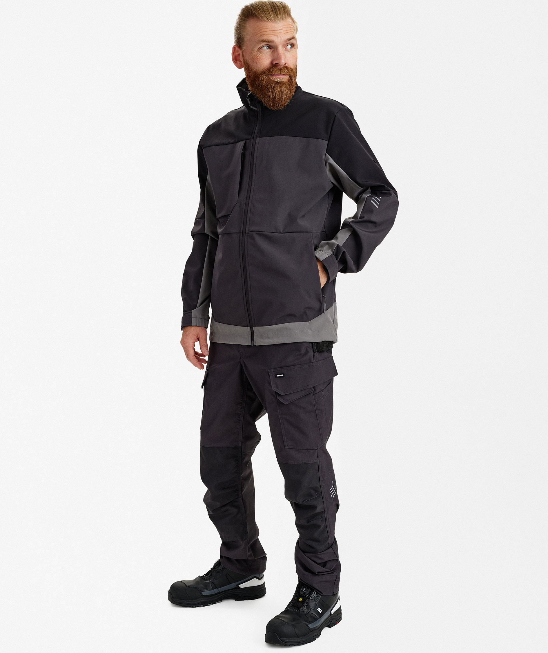 Engel Entire softshelljacka, Anthracite Grey/Black, large image number 2