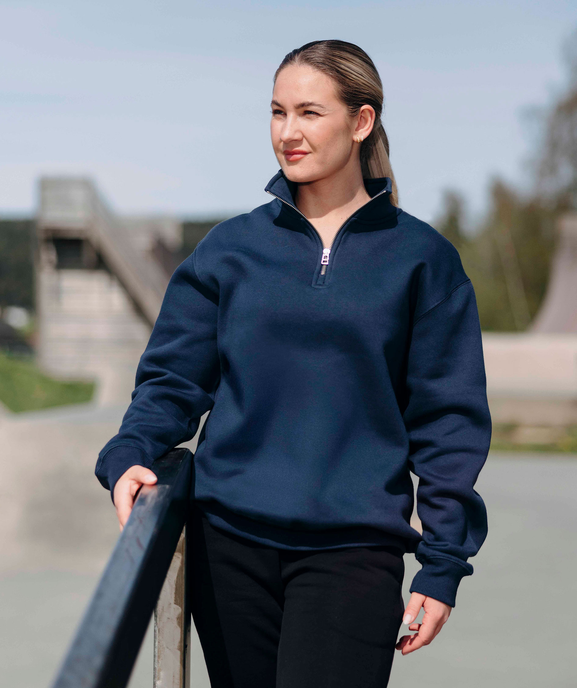 YOU Lisboa half zip, Marine