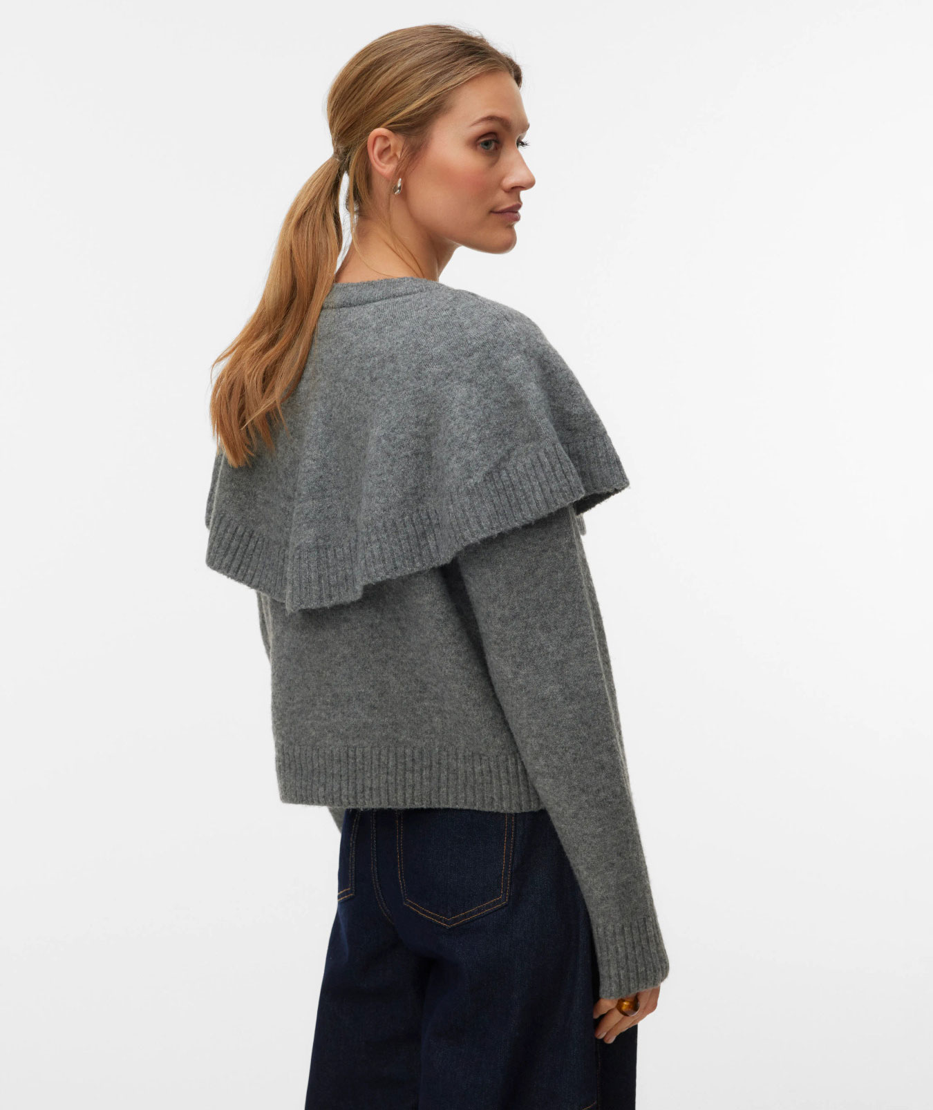 Vero Moda VMLILLI women's knitted cardigan, Medium Grey Melange, large image number 2