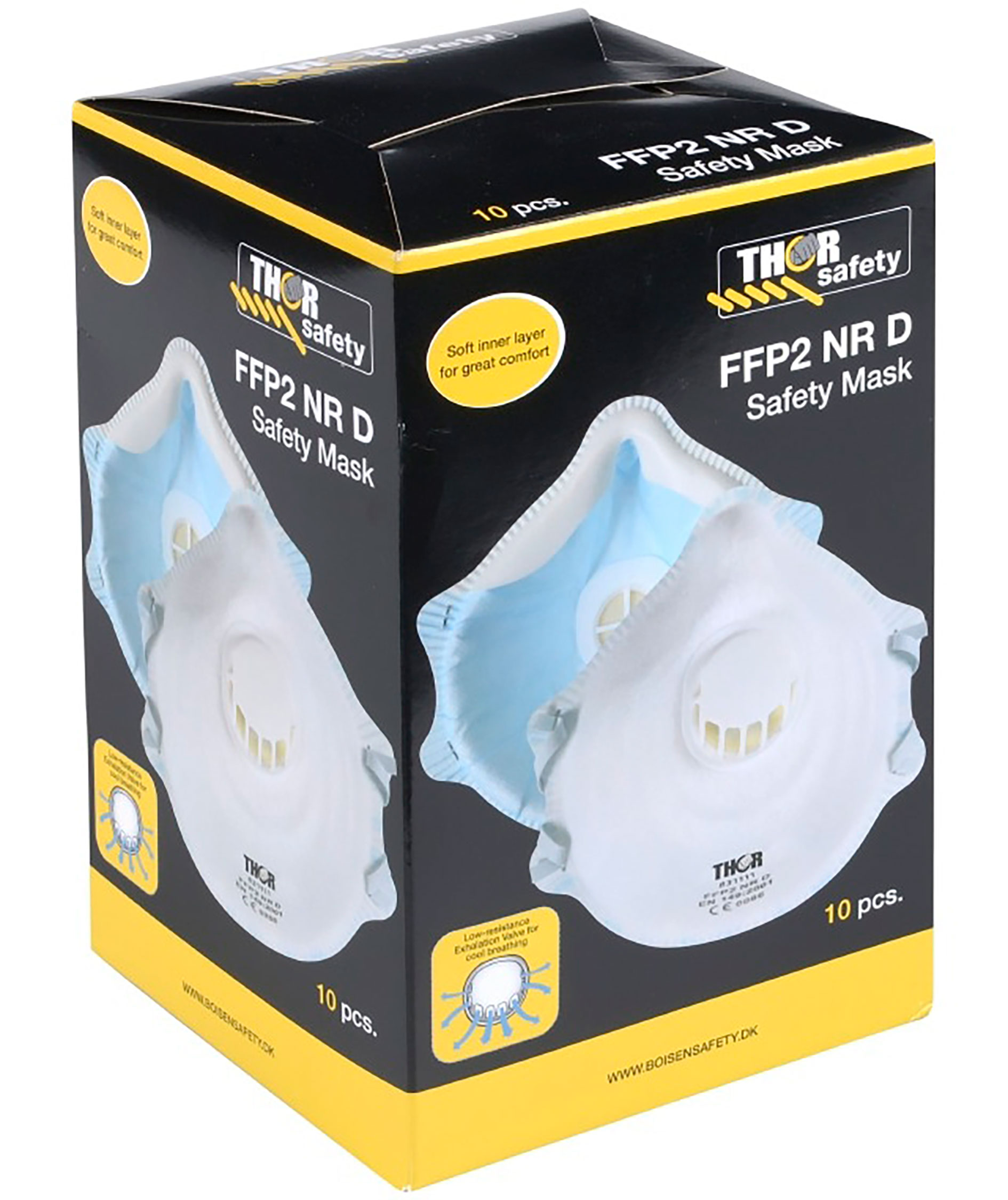 Thor 831111 st&oslash;vmaske FFP2NR D med ventil 10 stk, Hvid, Hvid, large image number 0