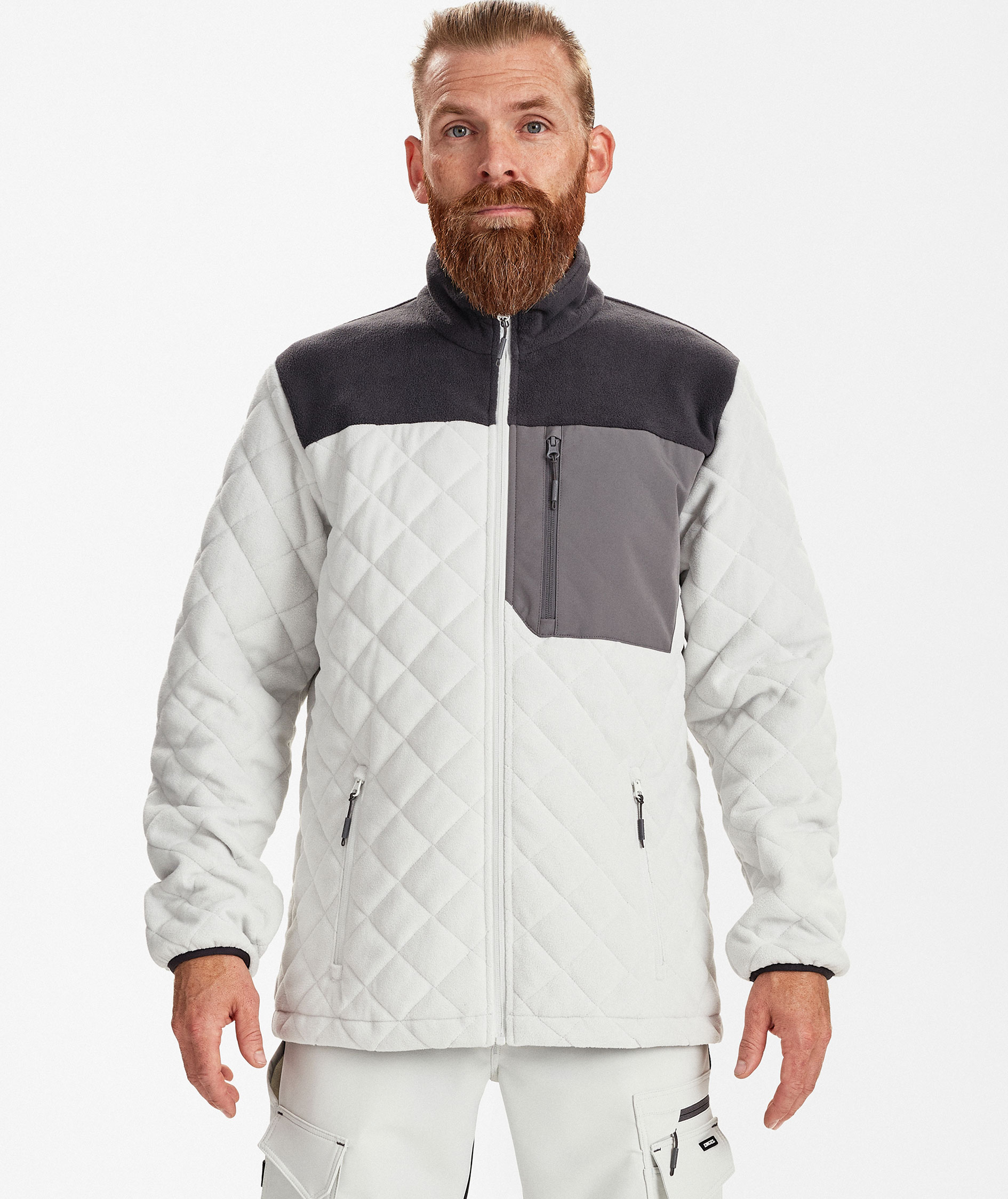 Engel Entire vadderad fleecejacka, Bone White/Anthracite Grey, large image number 1