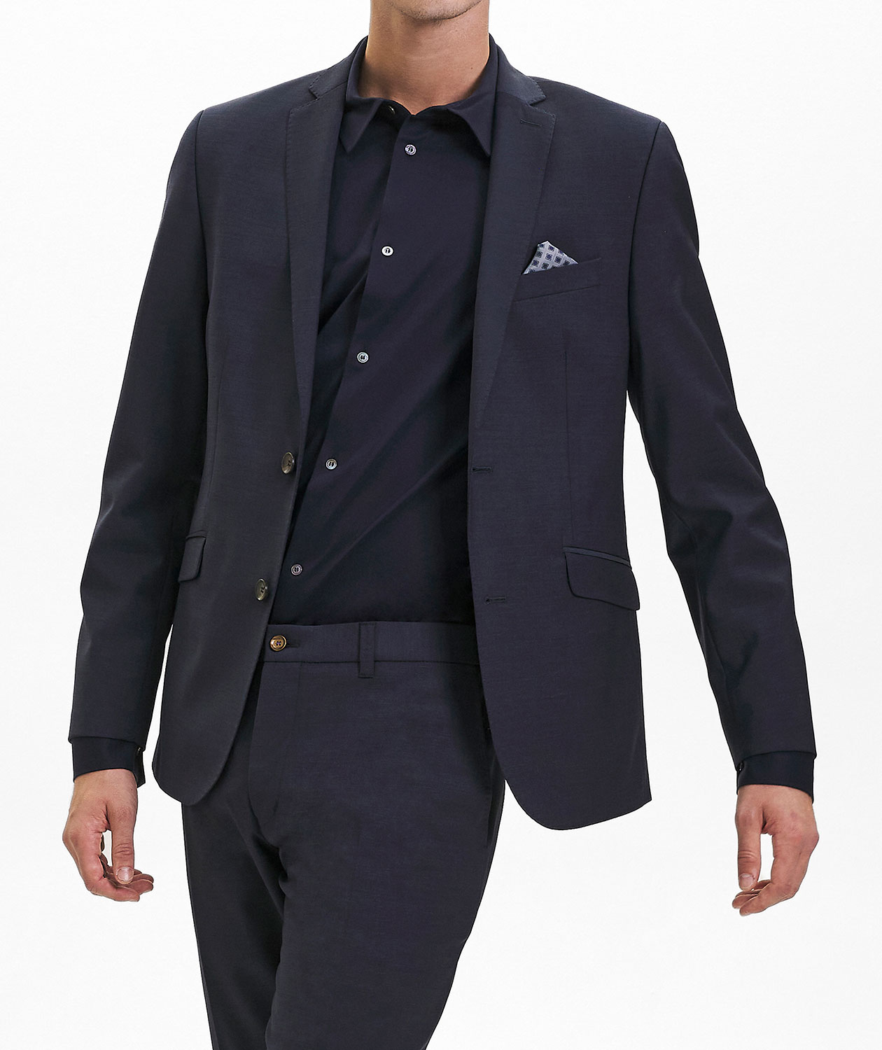 Sunwill Weft Stretch Modern Fit Wollblazer, Navy, large image number 3