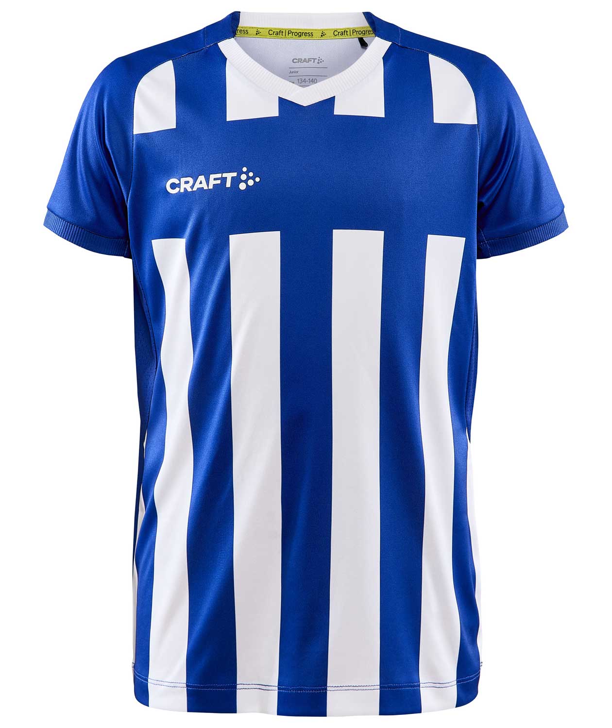 Craft Progress 2.0 Stripe Jersey T-skjorte for barn, Hvit/Club Cobolt, Hvit/Club Cobolt, swatch