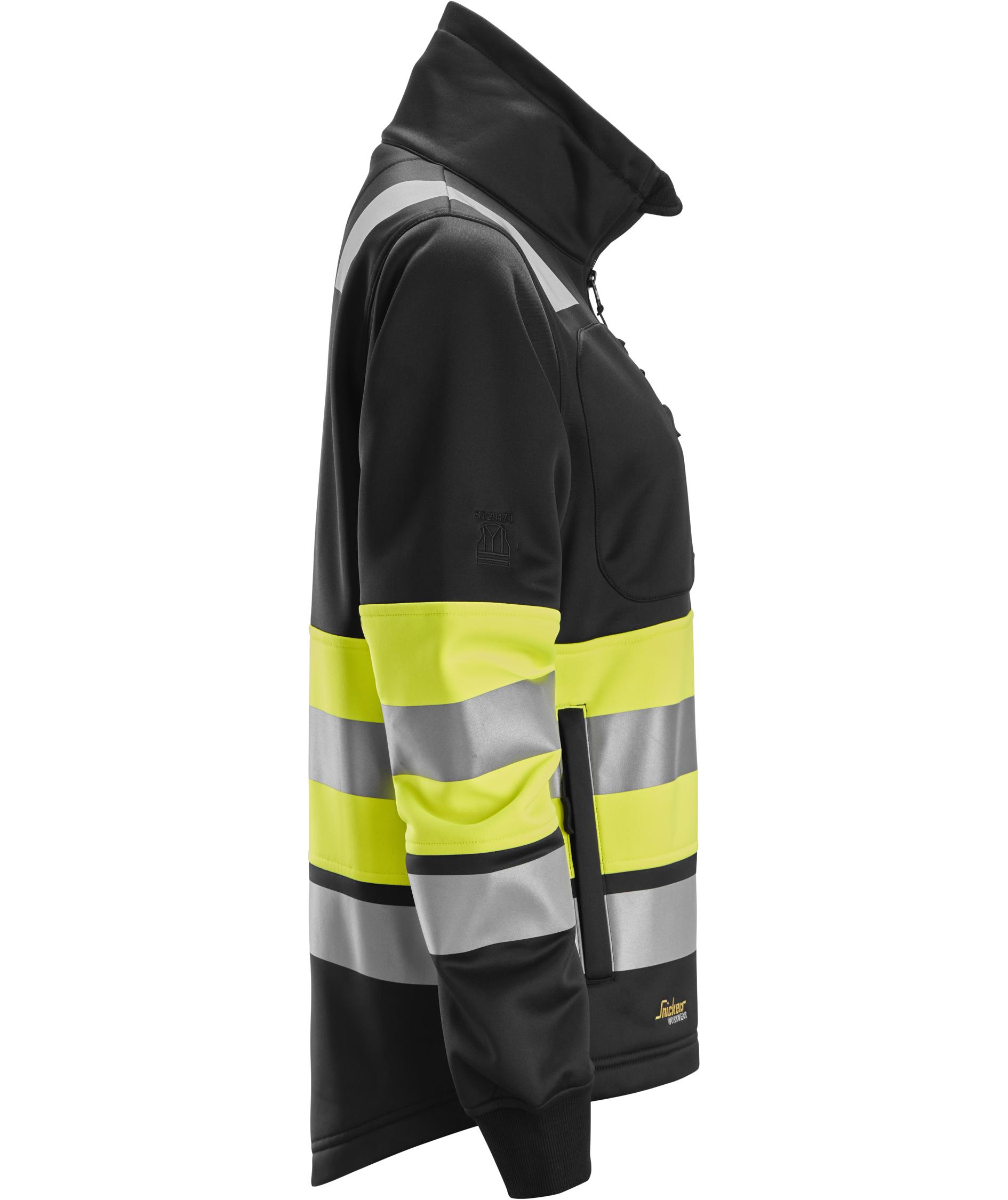 Snickers Damen Sweatjacke 8077, Hi-vis Gelb/Schwarz, large image number 2