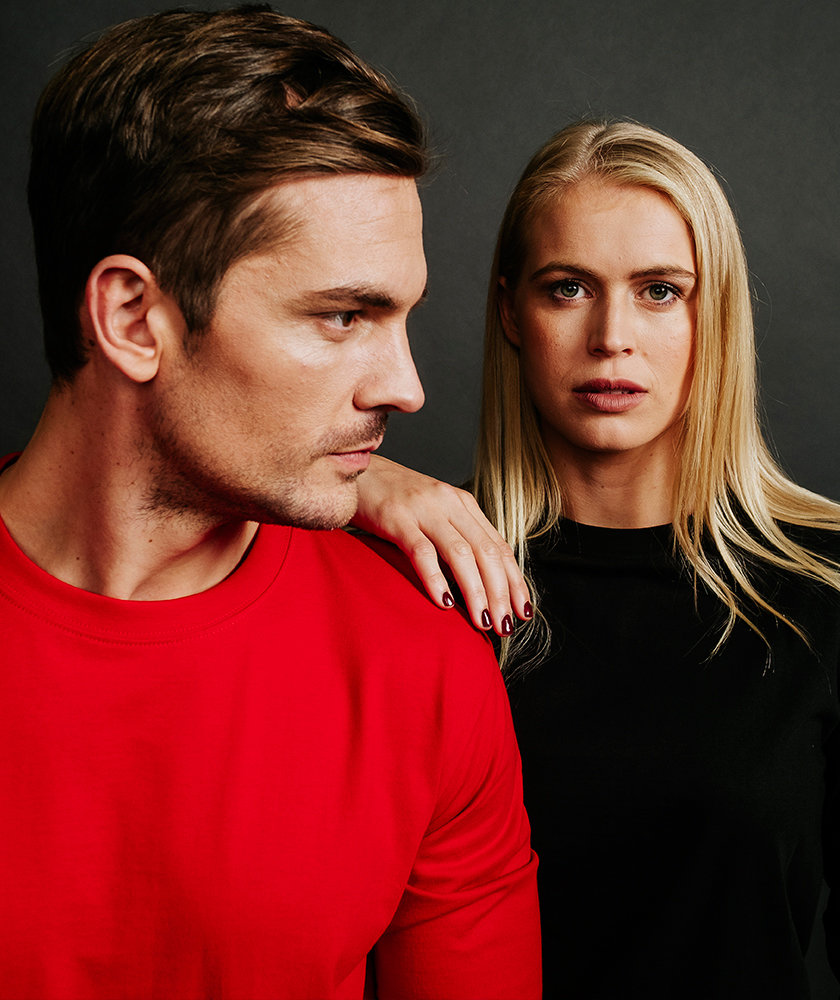 YOU Premium  lang&aelig;rmet T-shirt, R&oslash;d, large image number 2