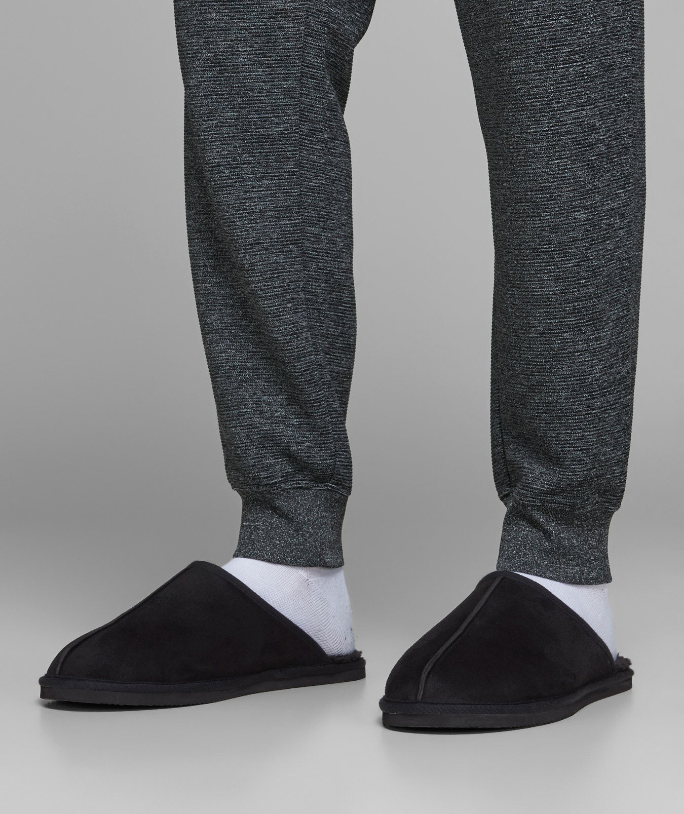 Jack & Jones JFWDUDELY mikrofiber slippers, Anthracite, large image number 2