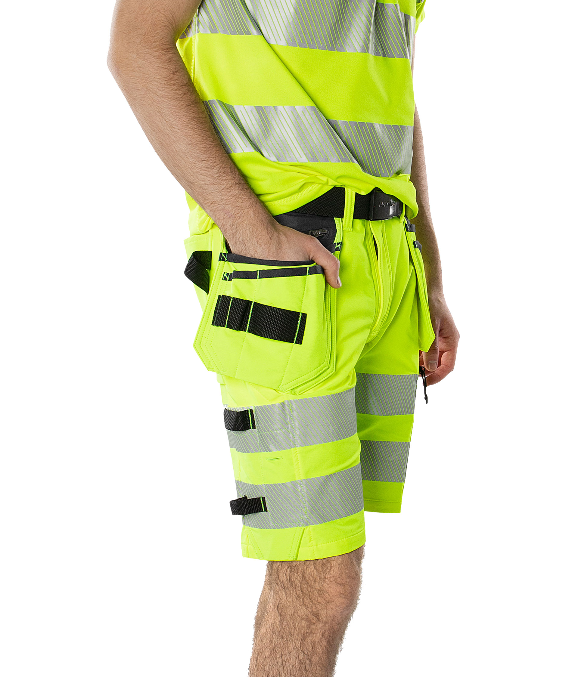Fristads Green Handwerkershorts 2646 GSTP, Hi-vis Gelb/Schwarz, large image number 4