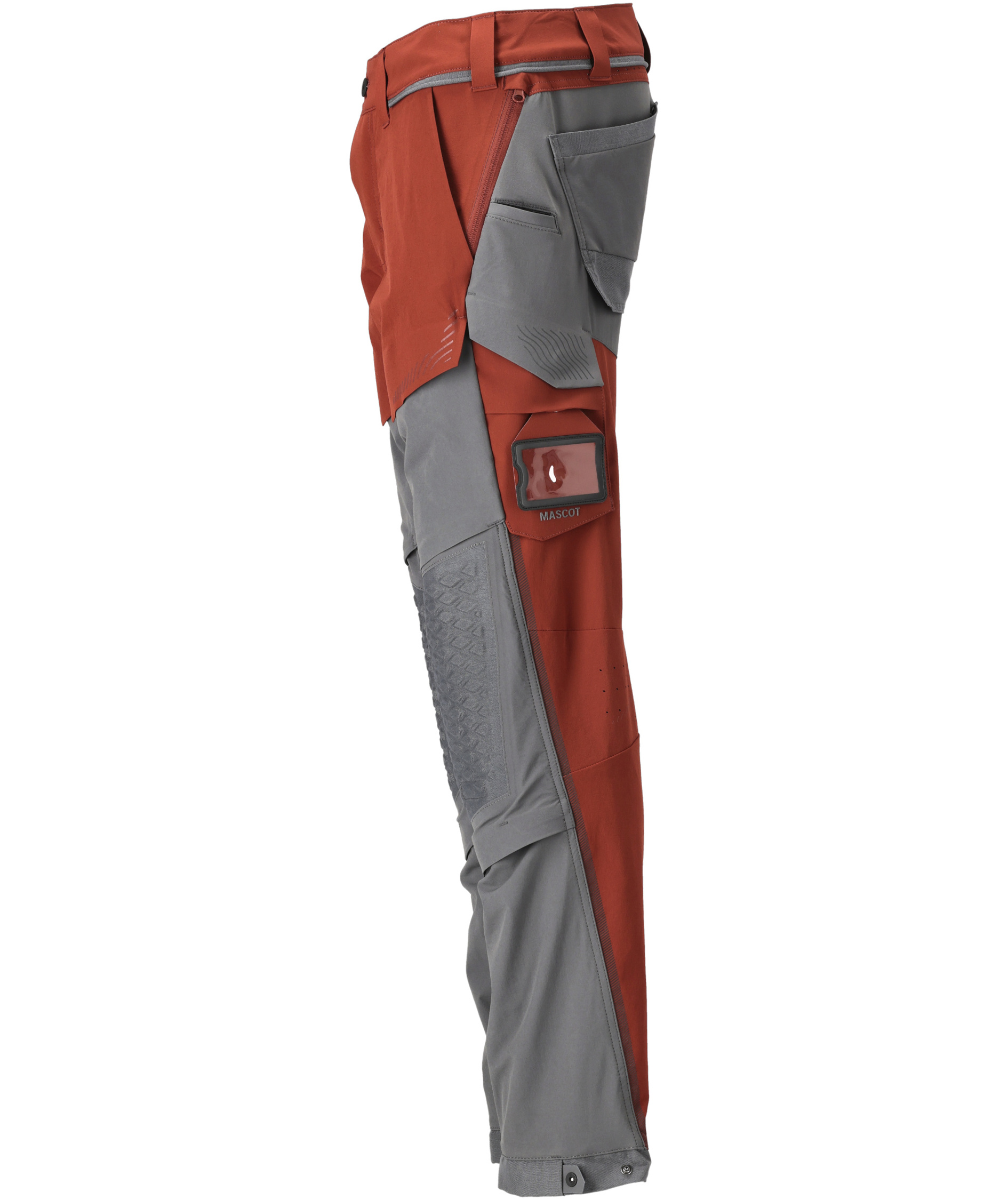 Mascot Customized Arbeitshose full stretch, Herbstrot/Steingrau, large image number 4
