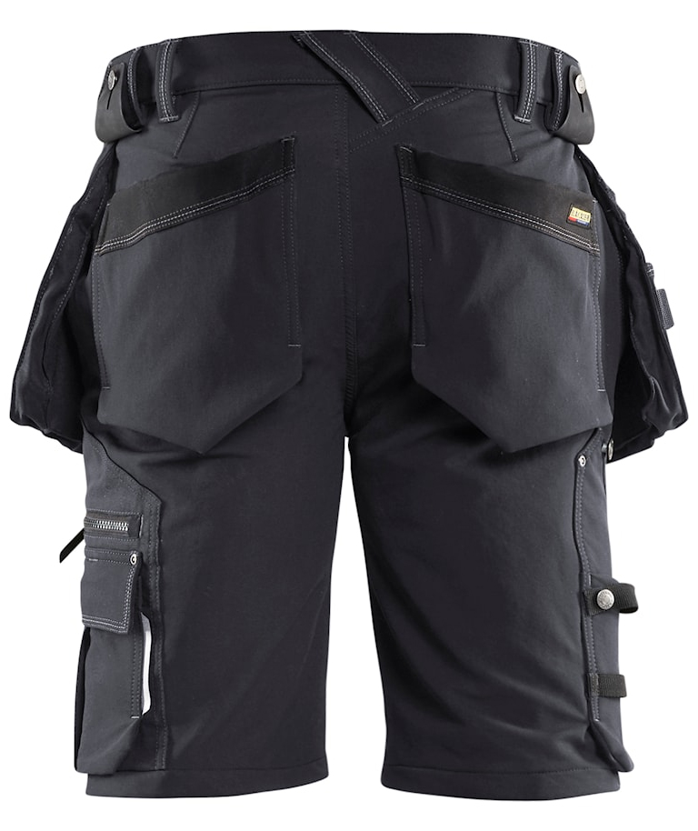 Bl&aring;kl&auml;der X1900 h&aring;ndverkershorts full stretch, M&oslash;rkegr&aring;/Svart