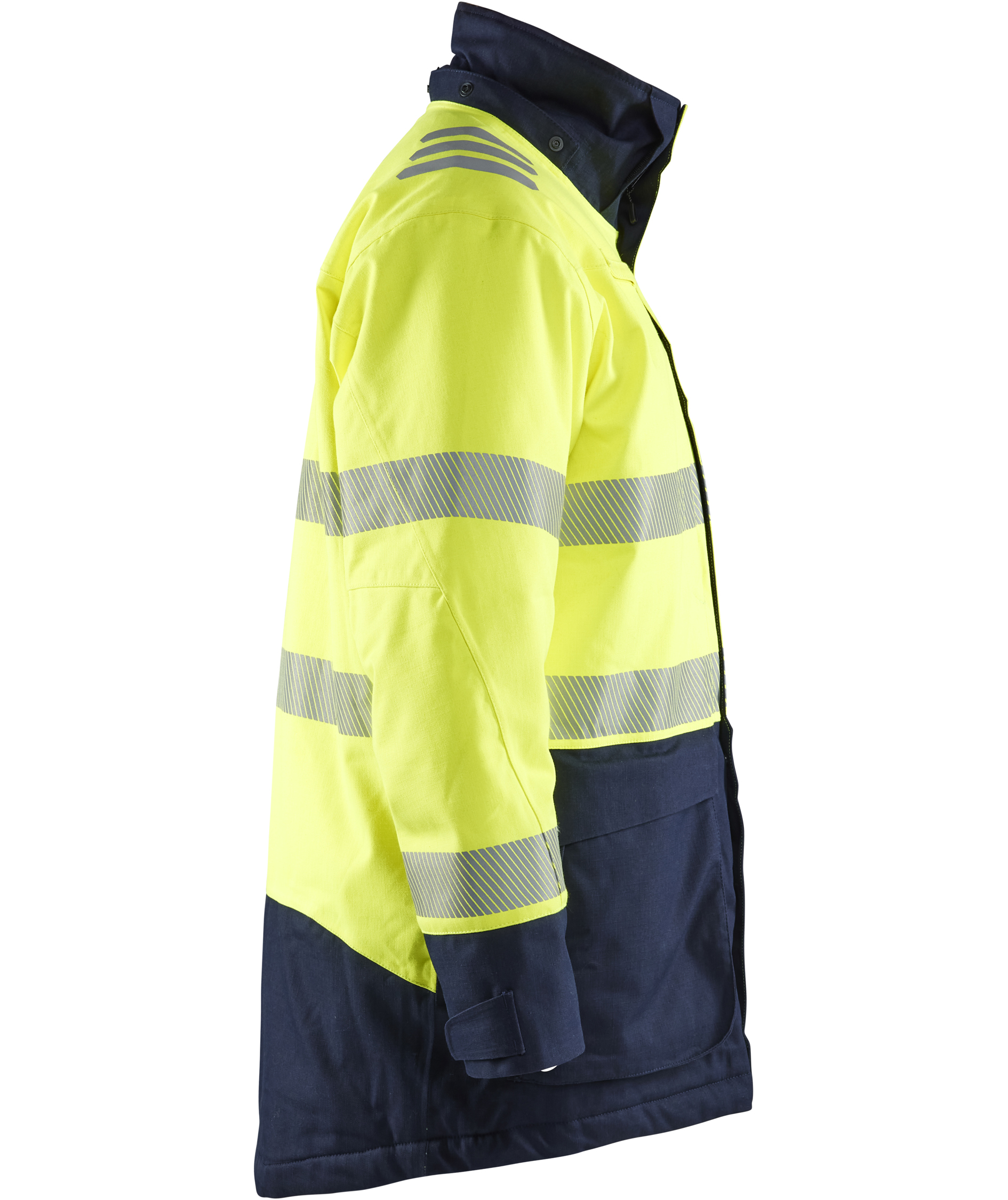 Bl&aring;kl&auml;der Multinorm vinter parkajakke, Hi-Vis gul/marine, large image number 2