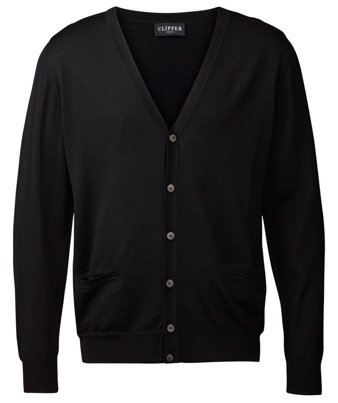 Clipper Milan Cardigan med merinoull, Black