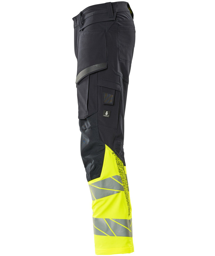 Mascot Accelerate Safe arbejdsbukser full stretch, M&oslash;rk Marine/Hi-Vis Gul, large image number 2