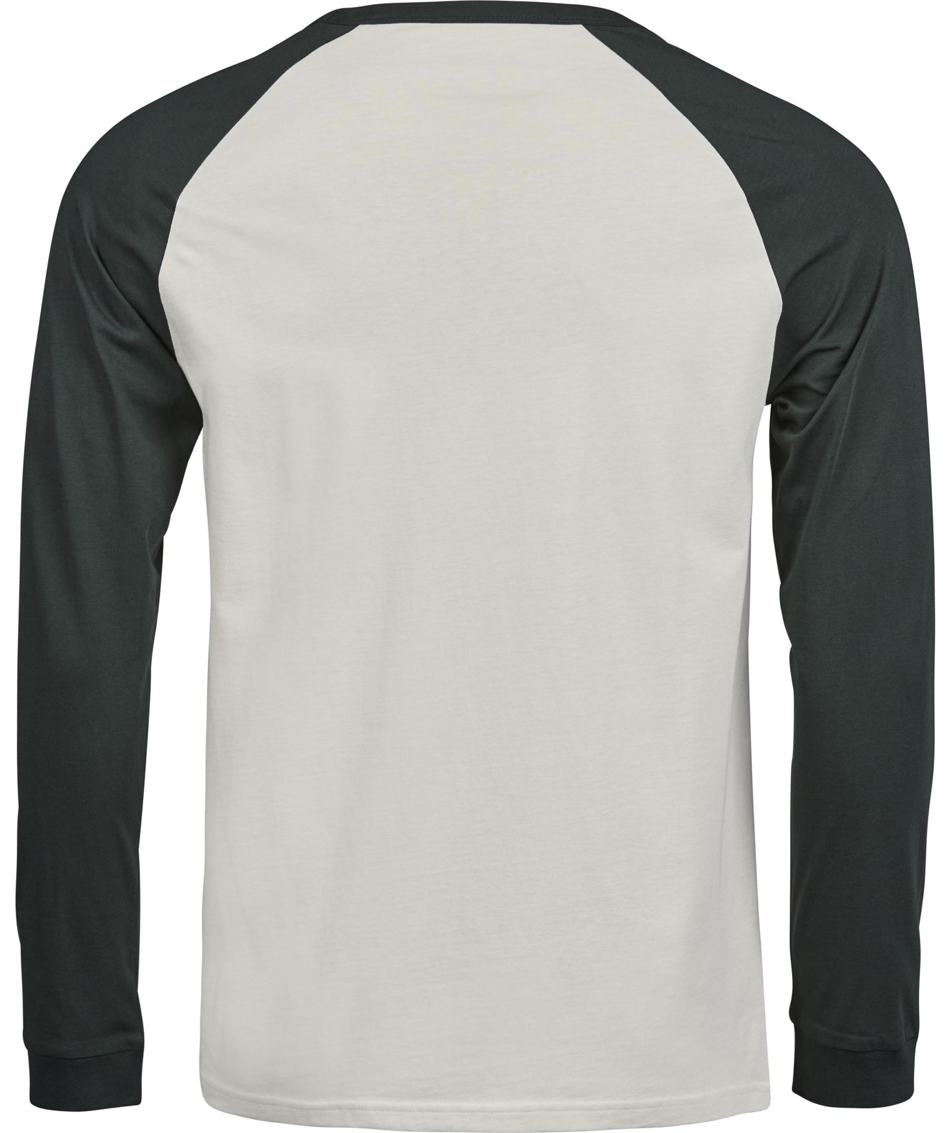 Tee Jays UNLABELED lang&aelig;rmet baseball T-shirt, Cement/Dark Green, large image number 1