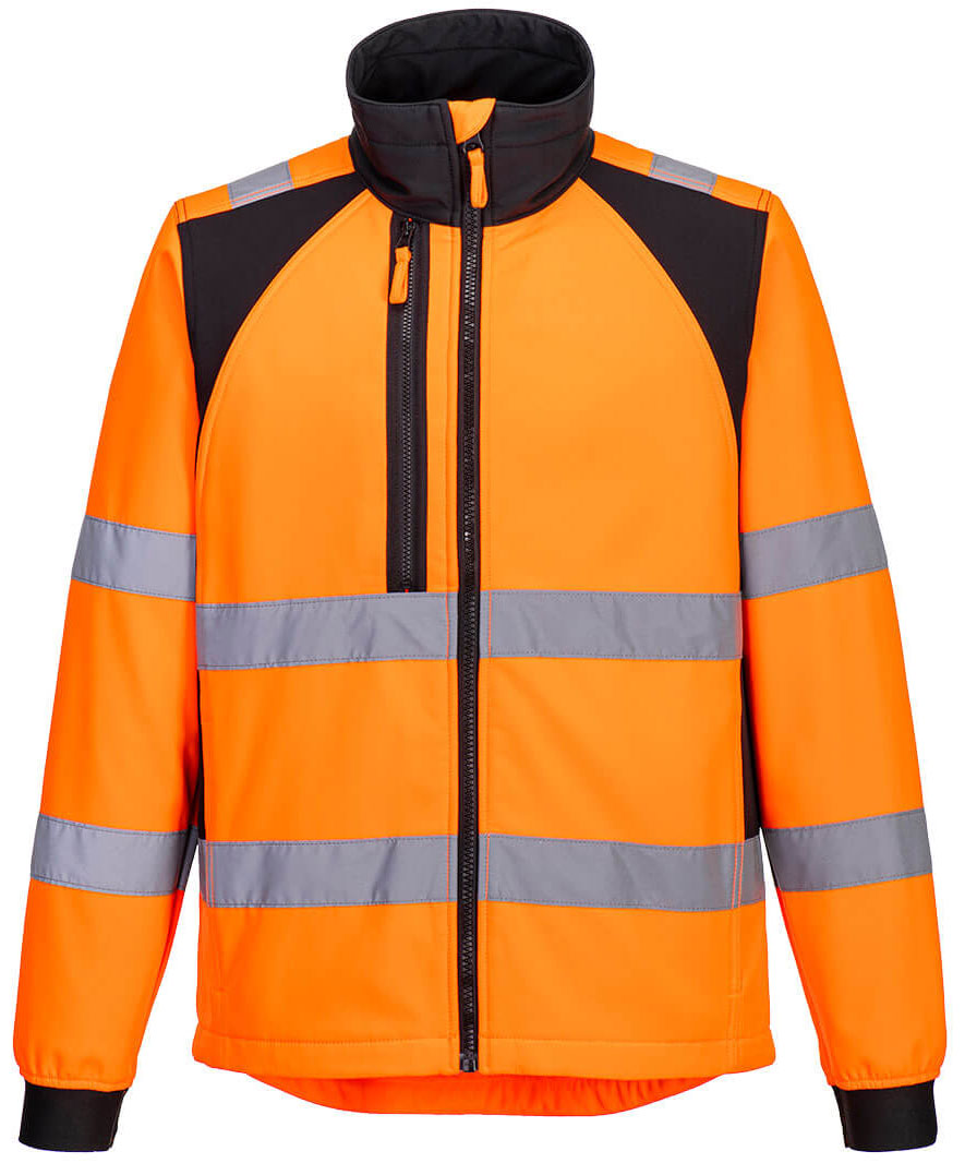 Portwest WX2 Eco Softshelljacke, Hi-Vis Orange/Schwarz