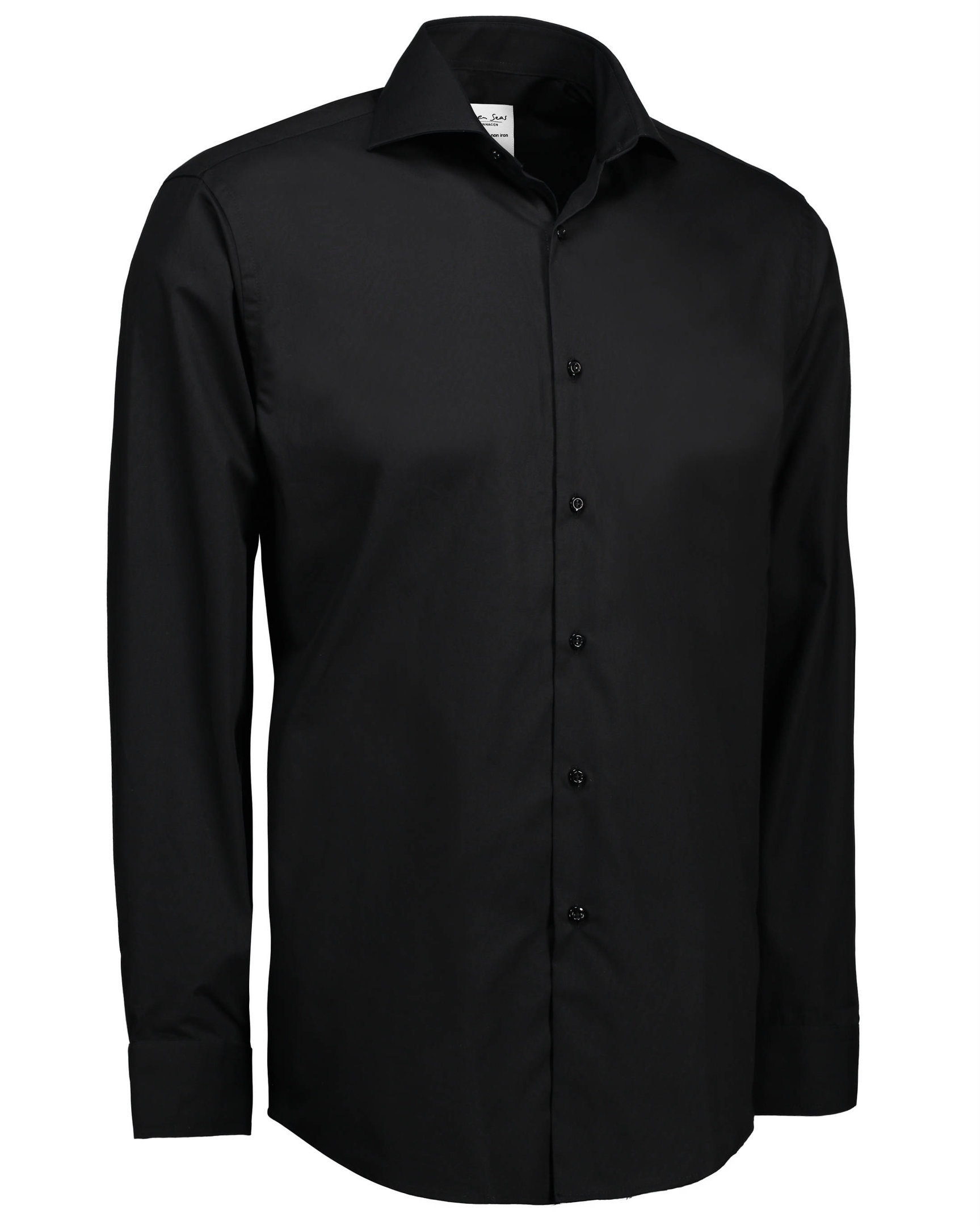 Seven Seas modern fit Fine Twill skjorta, Svart, large image number 2